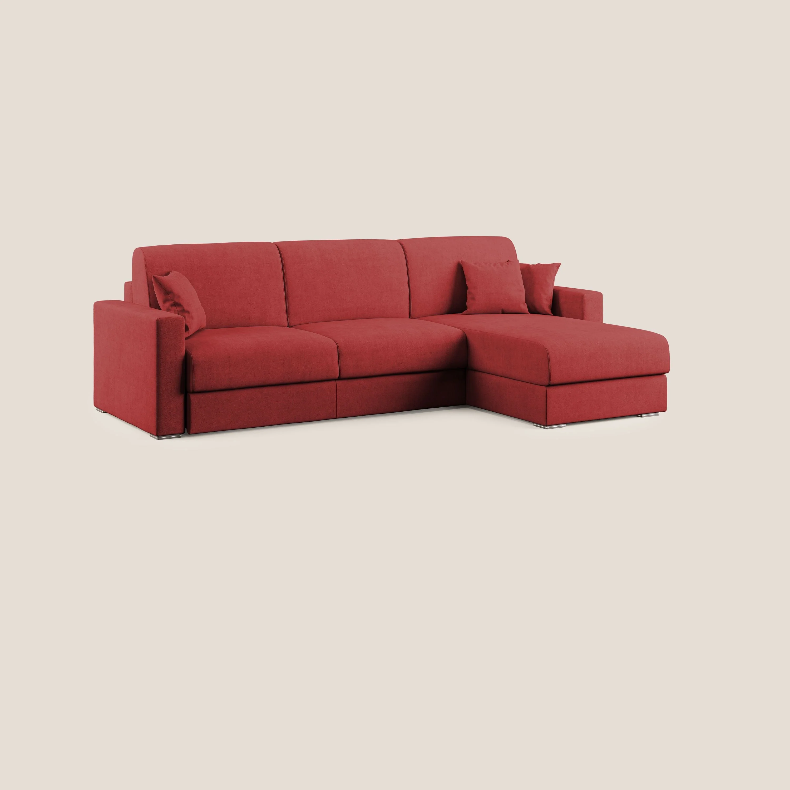 Best Canapé d'angle convertible en tissu imperméable T02 rouge - Image 3