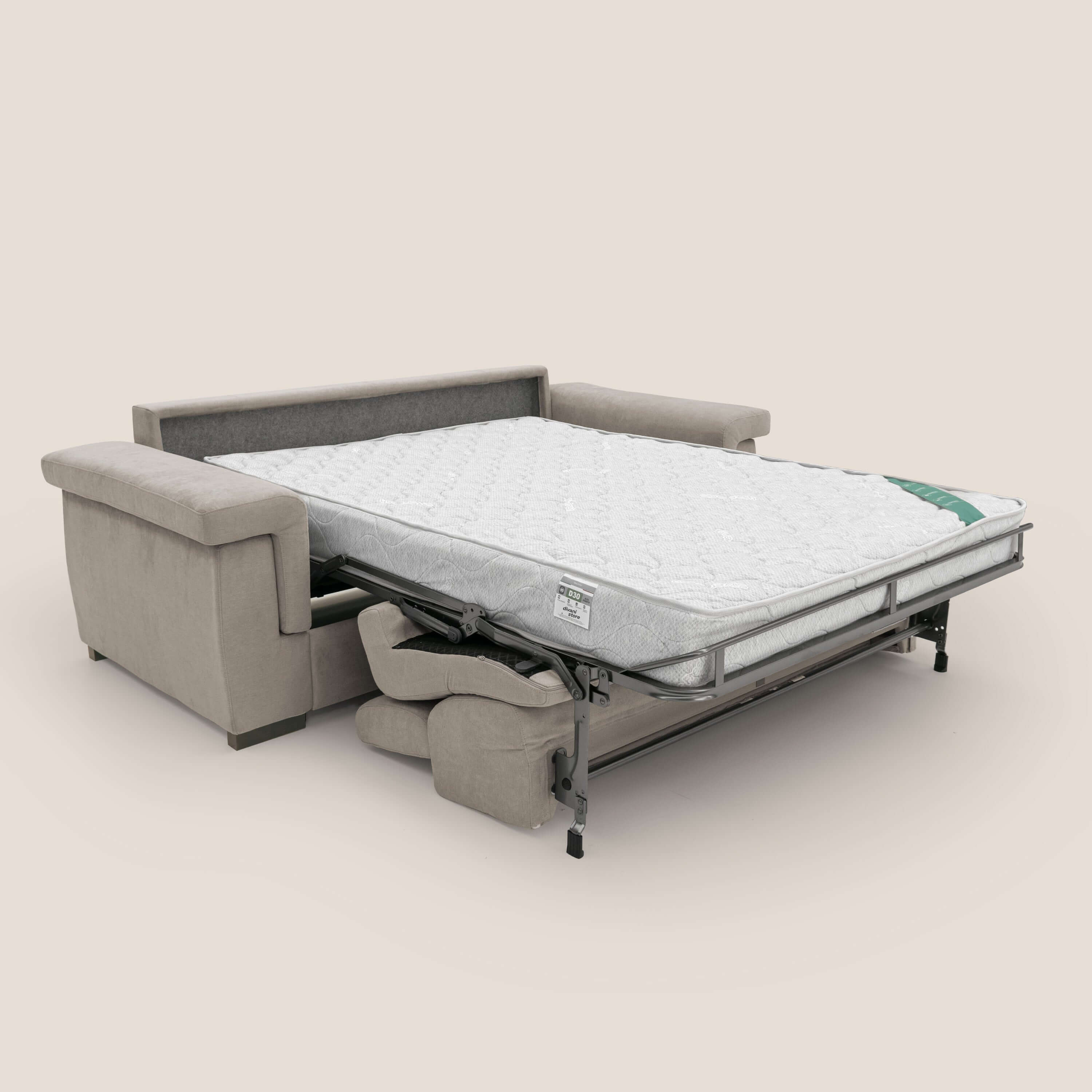 Bjorn Canapé convertible avec matelas H 18cm et têtières réglables en tissu imperméable T02 beige - Image 2