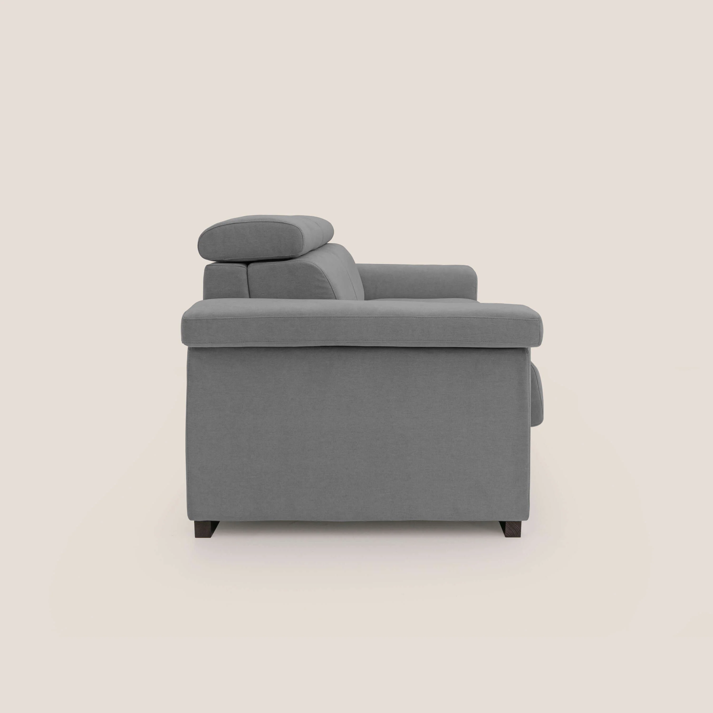 Bjorn Canapé convertible avec matelas H 18cm et têtières réglables en tissu imperméable T02 gris - Image 10