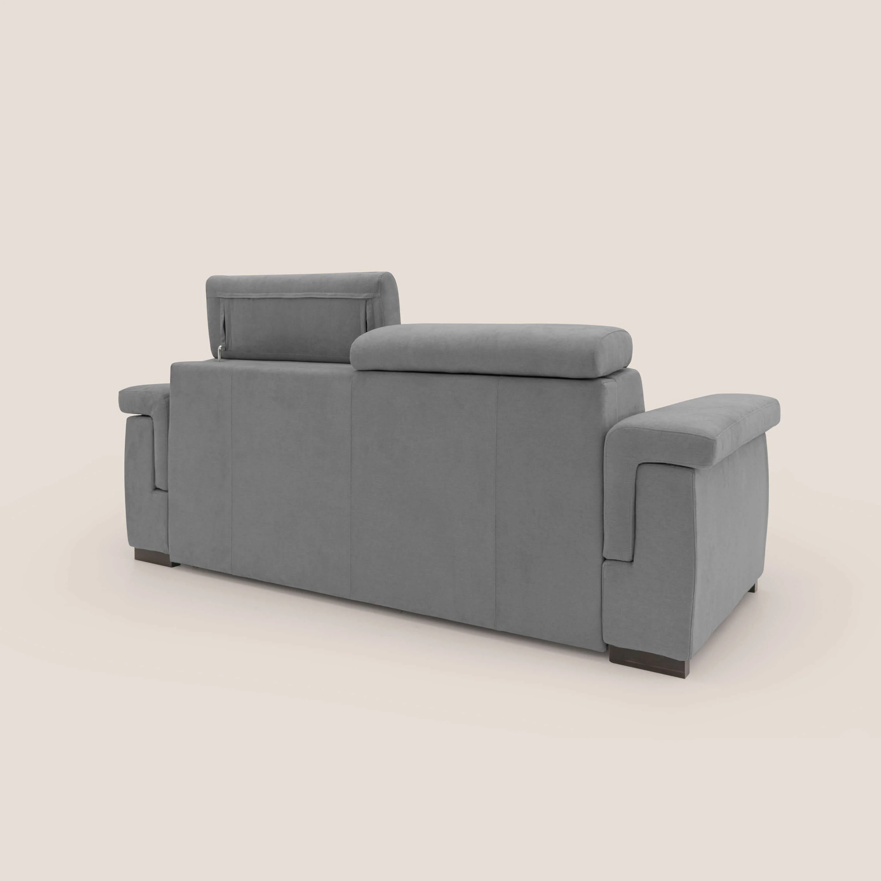 Bjorn Canapé convertible avec matelas H 18cm et têtières réglables en tissu imperméable T02 gris - Image 11