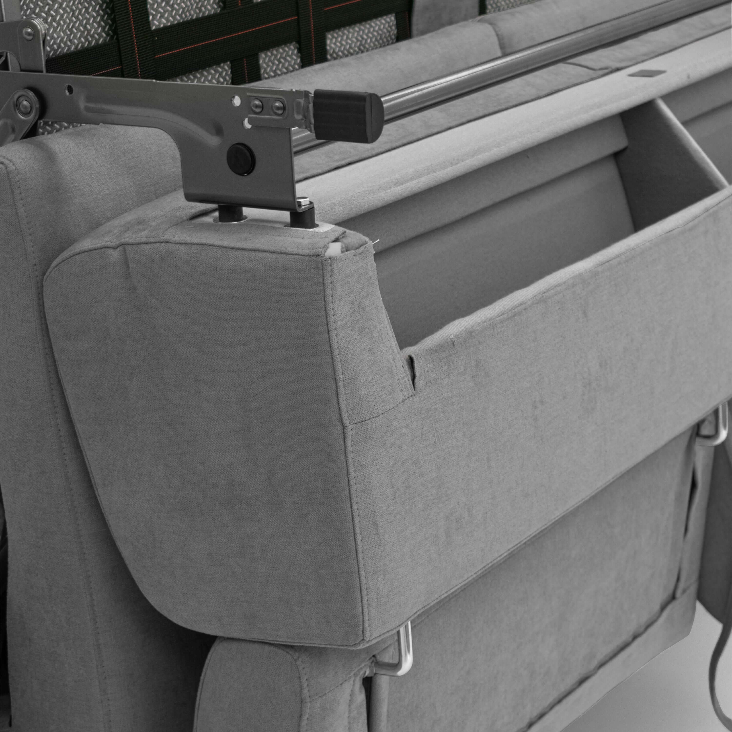 Bjorn Canapé convertible avec matelas H 18cm et têtières réglables en tissu imperméable T02 gris - Image 8