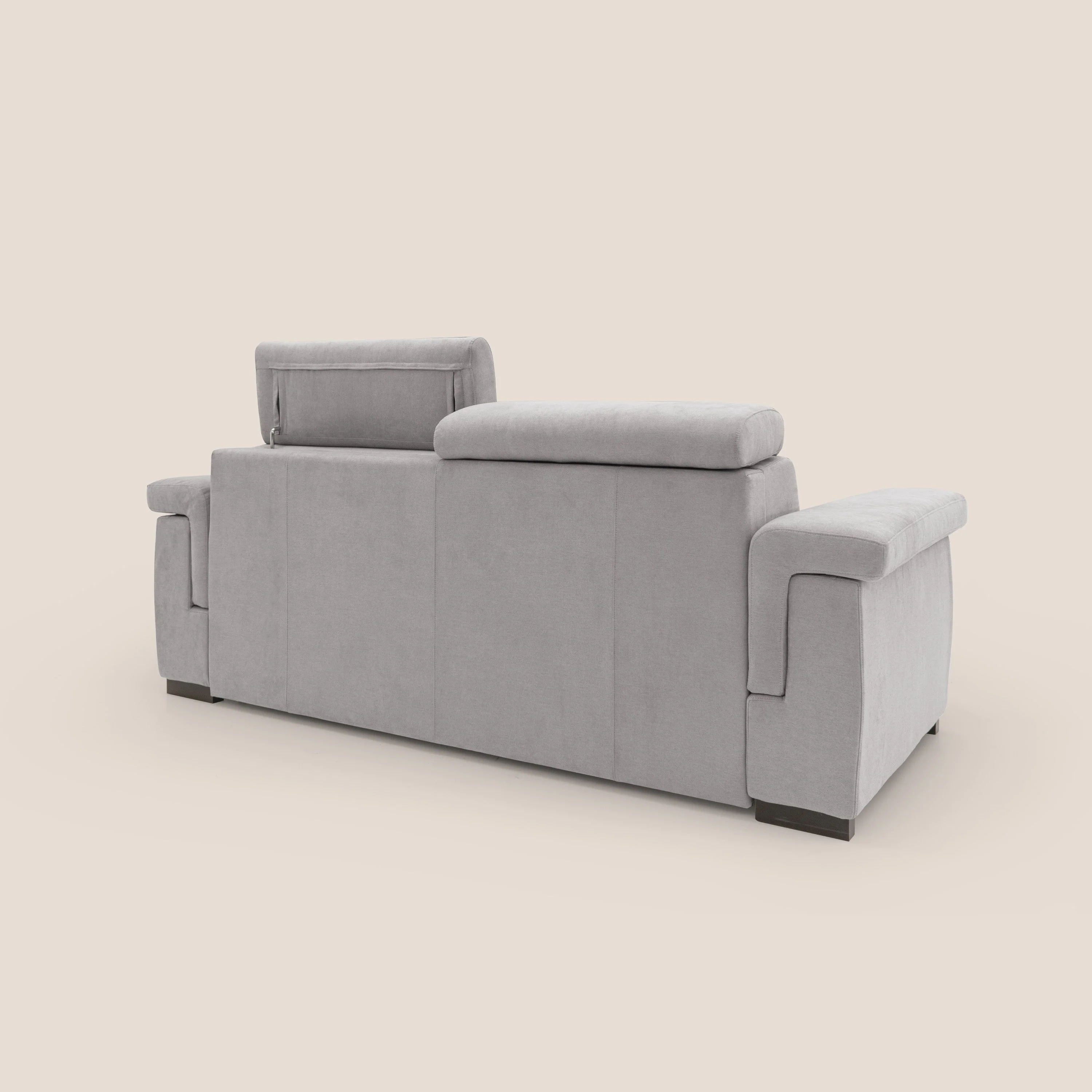 Bjorn Canapé convertible avec matelas H 18cm et têtières réglables en tissu imperméable T02 gris clair - Image 11
