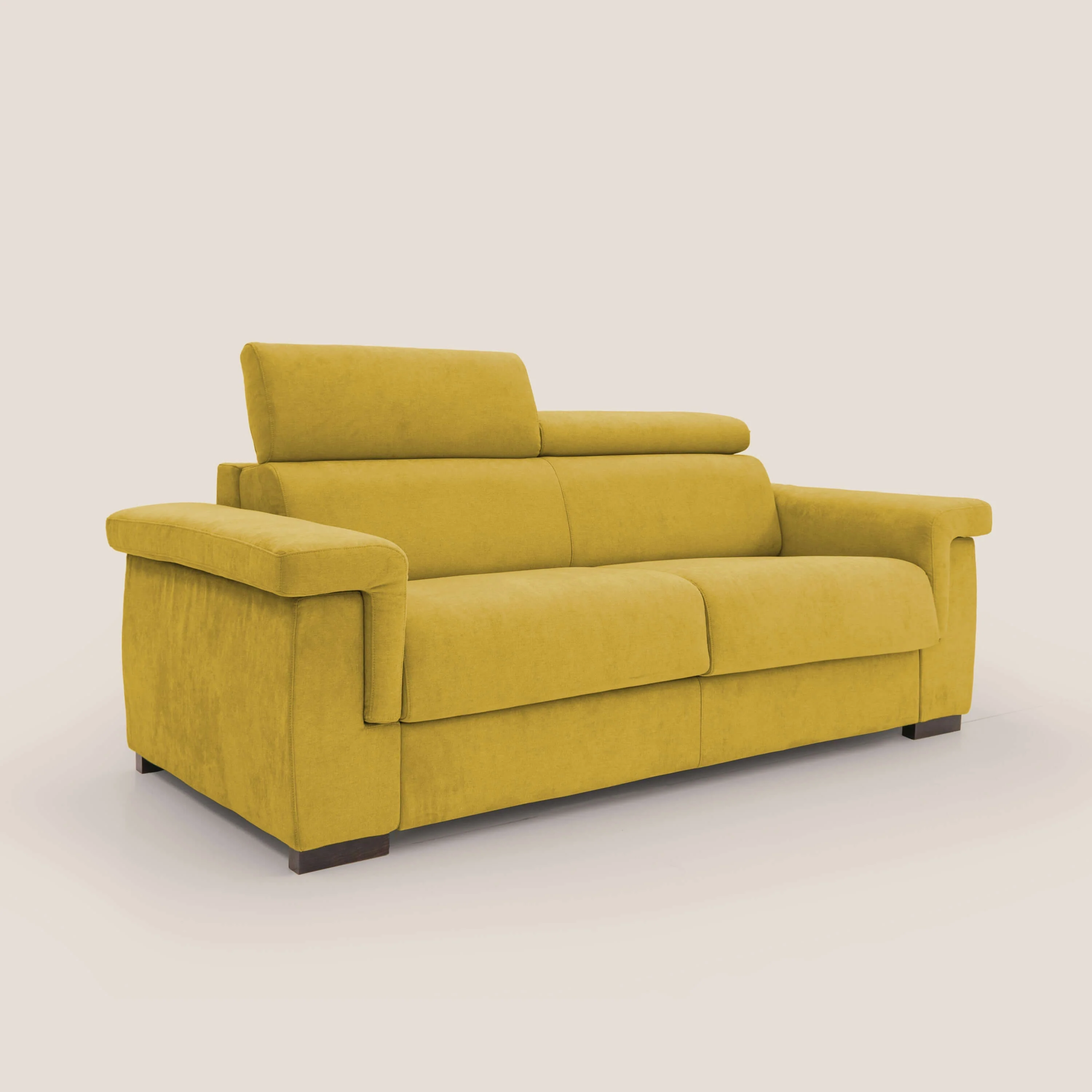 Bjorn Canapé convertible avec matelas H 18cm et têtières réglables en tissu imperméable T02 jaune - Image 3