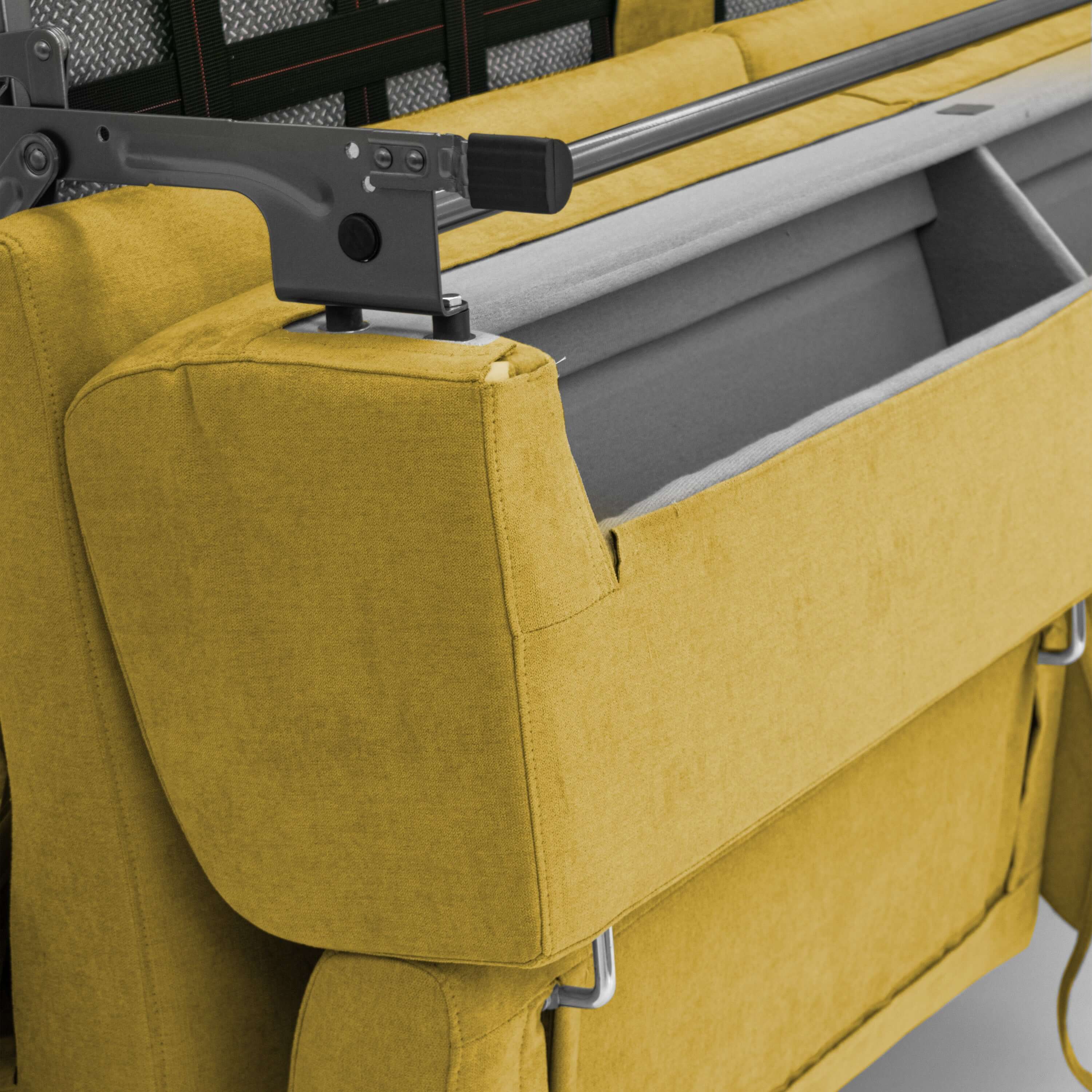Bjorn Canapé convertible avec matelas H 18cm et têtières réglables en tissu imperméable T02 jaune - Image 8