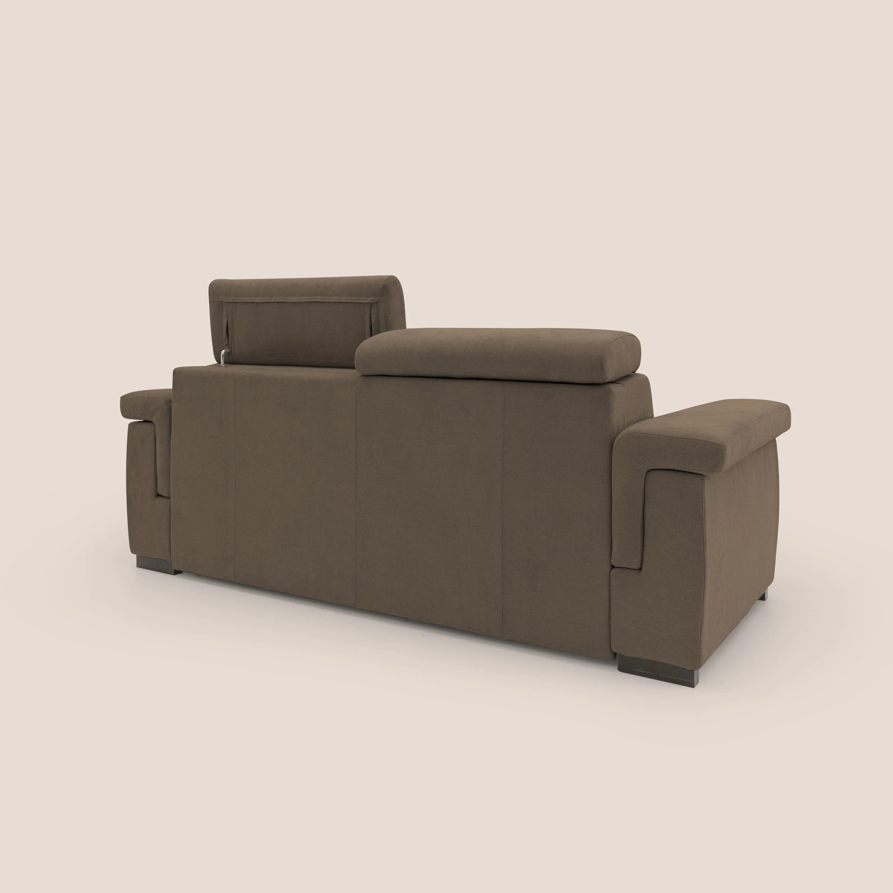 Bjorn Canapé convertible avec matelas H 18cm et têtières réglables en tissu imperméable T02 marron - Image 11