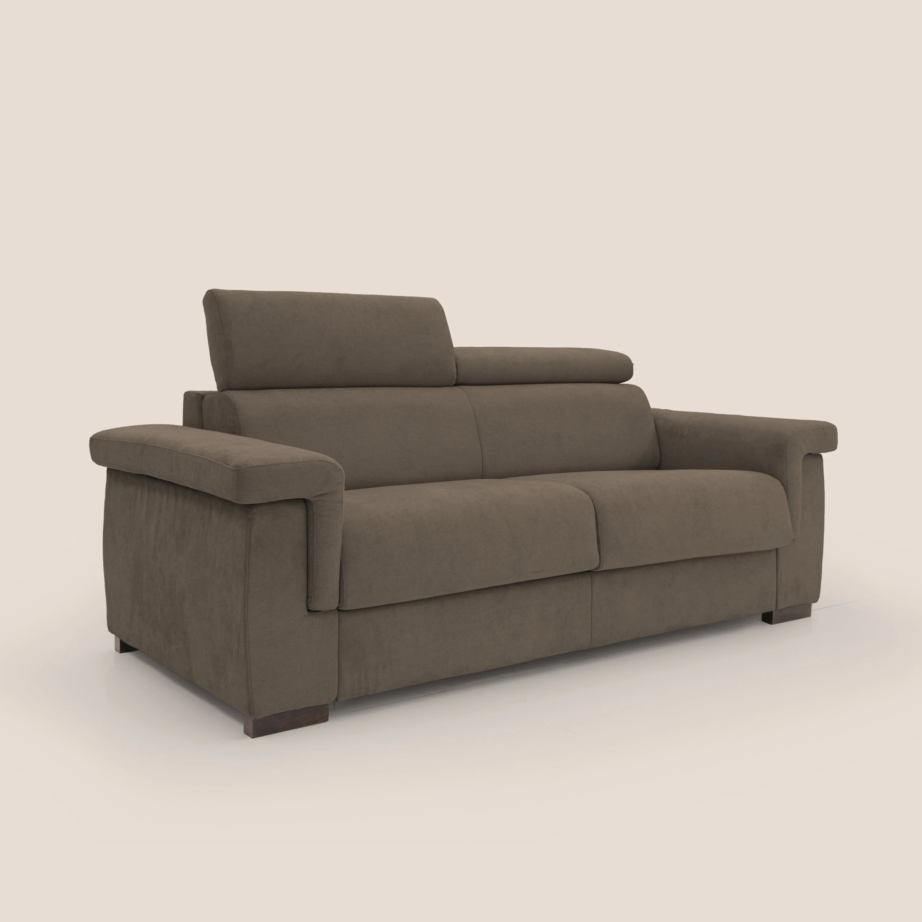 Bjorn Canapé convertible avec matelas H 18cm et têtières réglables en tissu imperméable T02 marron - Image 3