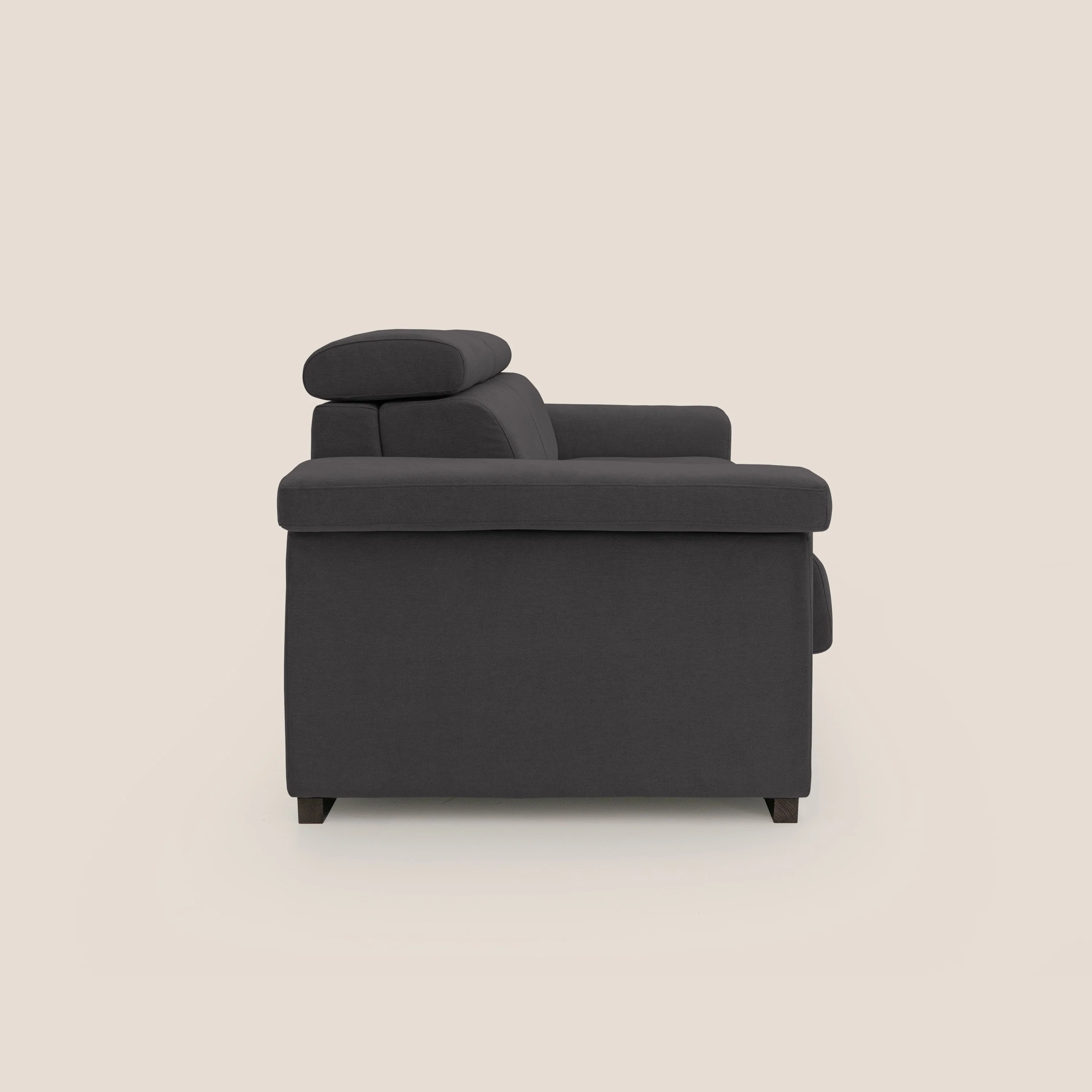 Bjorn Canapé convertible avec matelas H 18cm et têtières réglables en tissu imperméable T02 noir - Image 10
