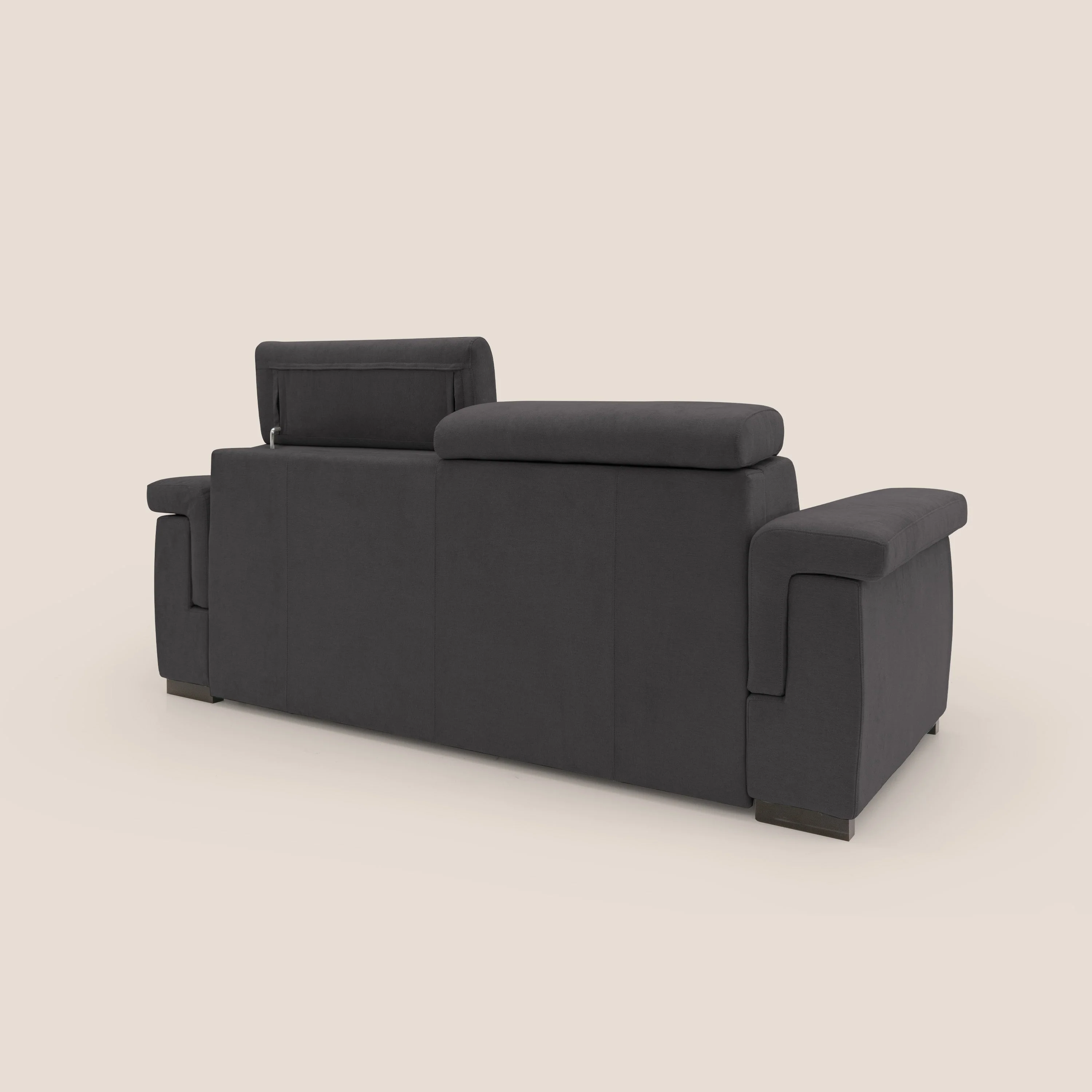 Bjorn Canapé convertible avec matelas H 18cm et têtières réglables en tissu imperméable T02 noir - Image 11