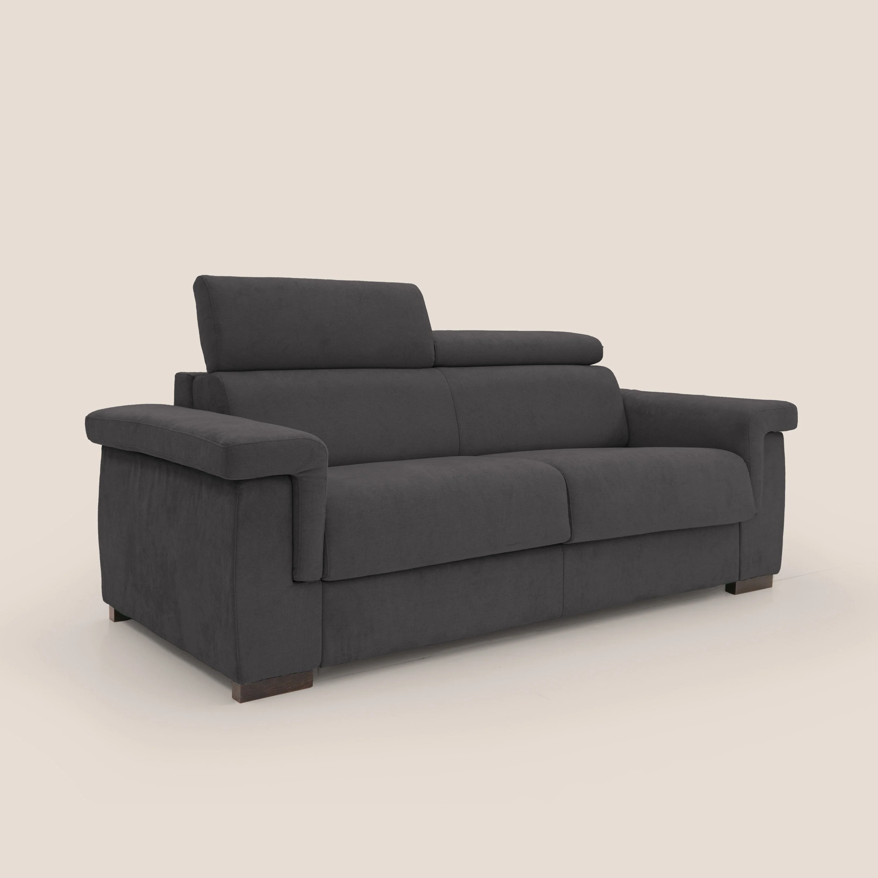 Bjorn Canapé convertible avec matelas H 18cm et têtières réglables en tissu imperméable T02 noir - Image 3