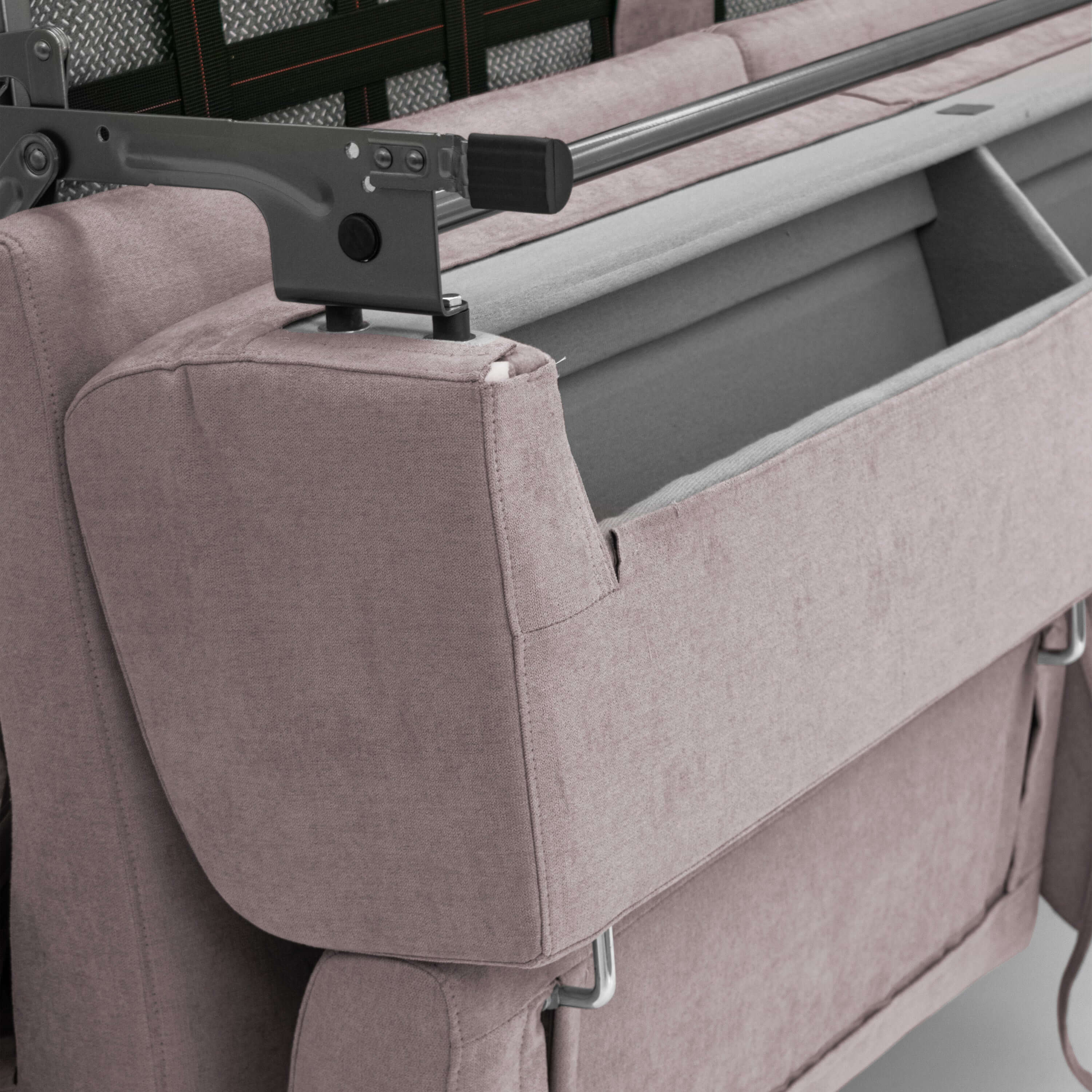 Bjorn Canapé convertible avec matelas H 18cm et têtières réglables en tissu imperméable T02 rose - Image 8