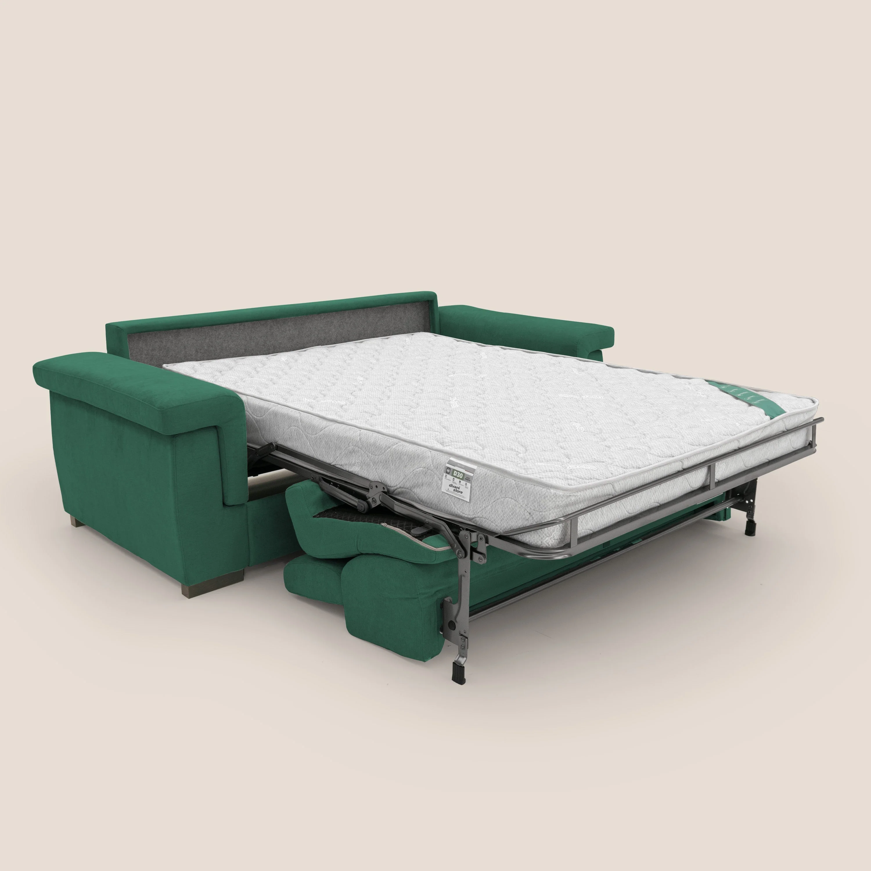 Bjorn Canapé convertible avec matelas H 18cm et têtières réglables en tissu imperméable T02 vert - Image 2