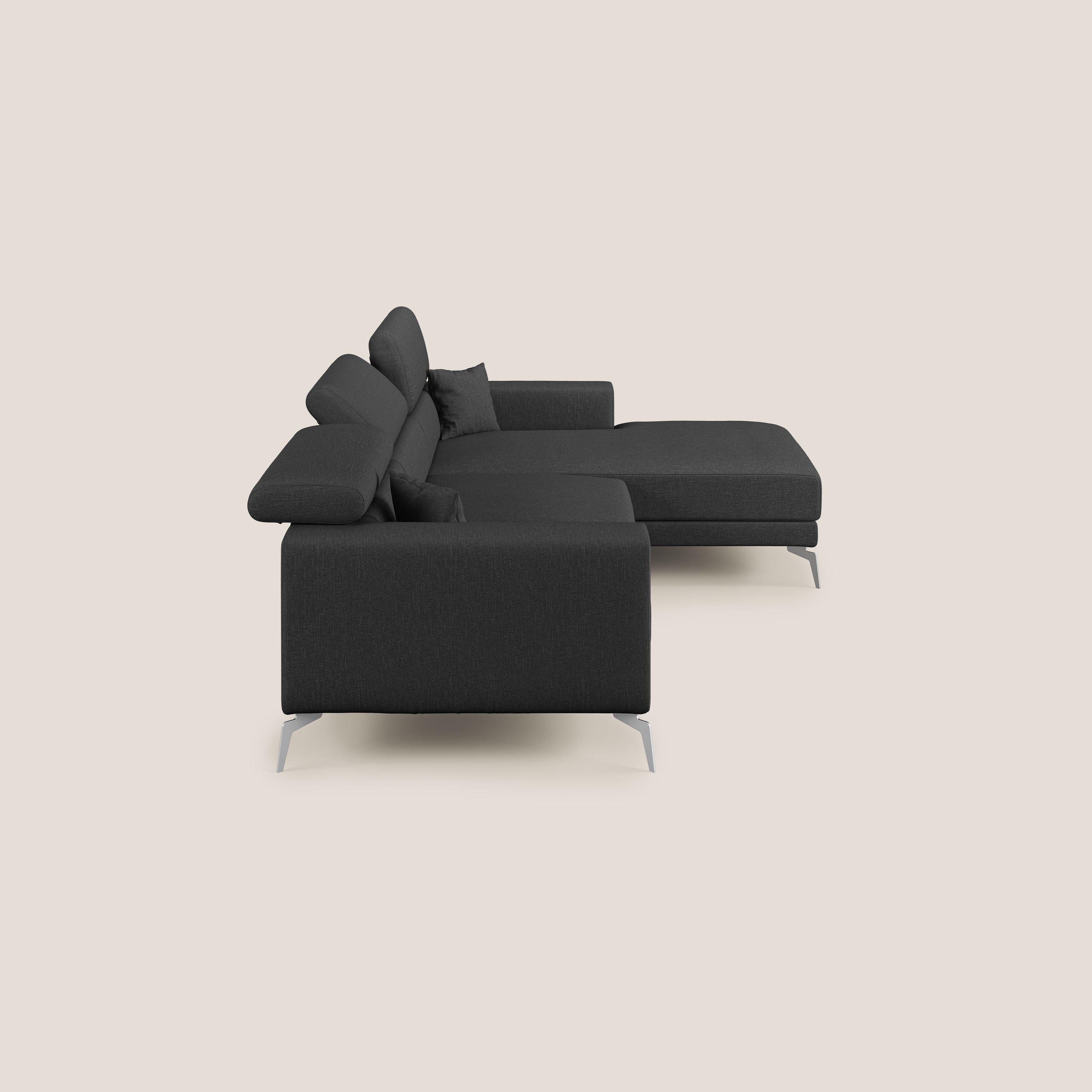 Blade Canapé d'angle avec têtières  inclinables en tissu imperméable T13 anthracite - Image 3