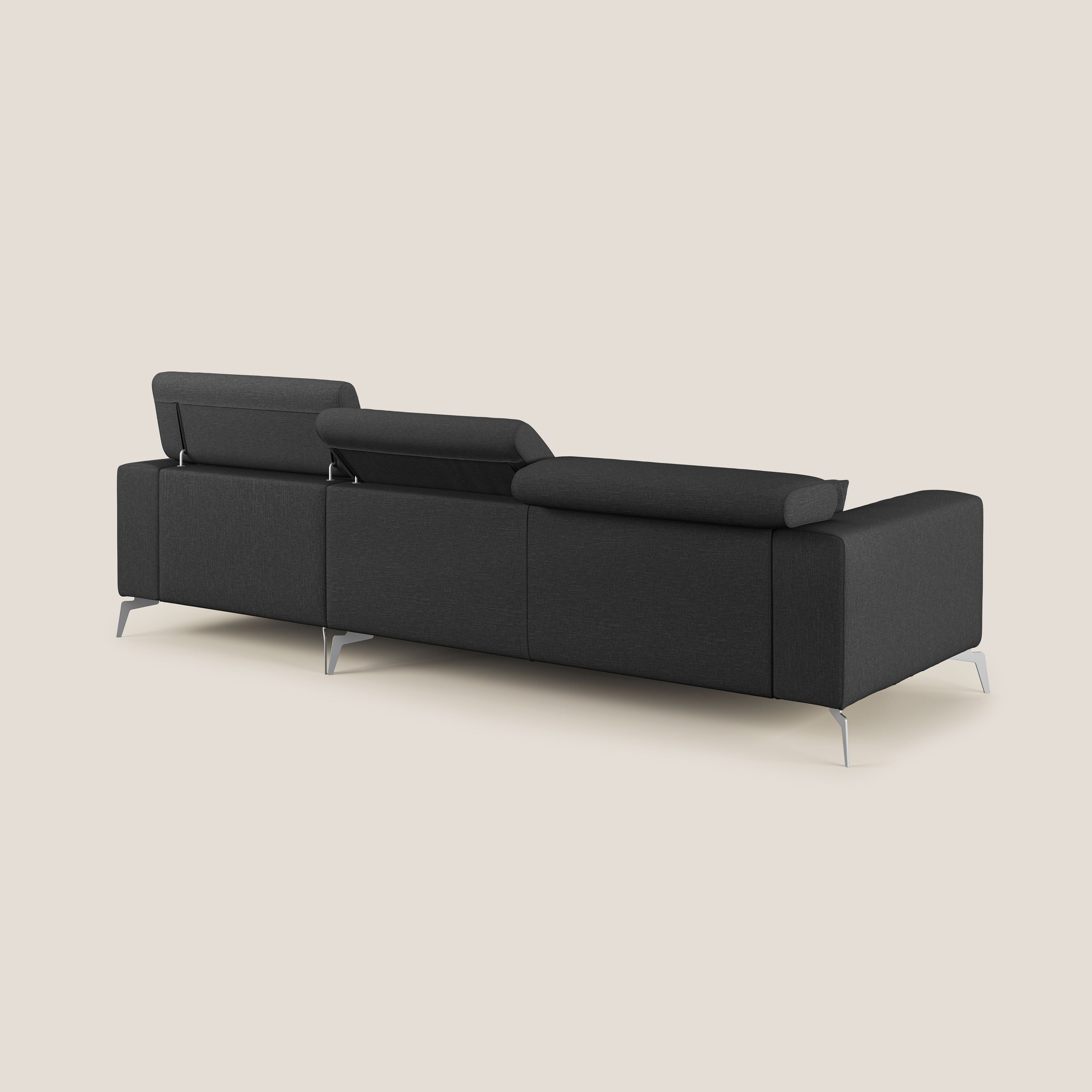 Blade Canapé d'angle avec têtières  inclinables en tissu imperméable T13 anthracite - Image 4