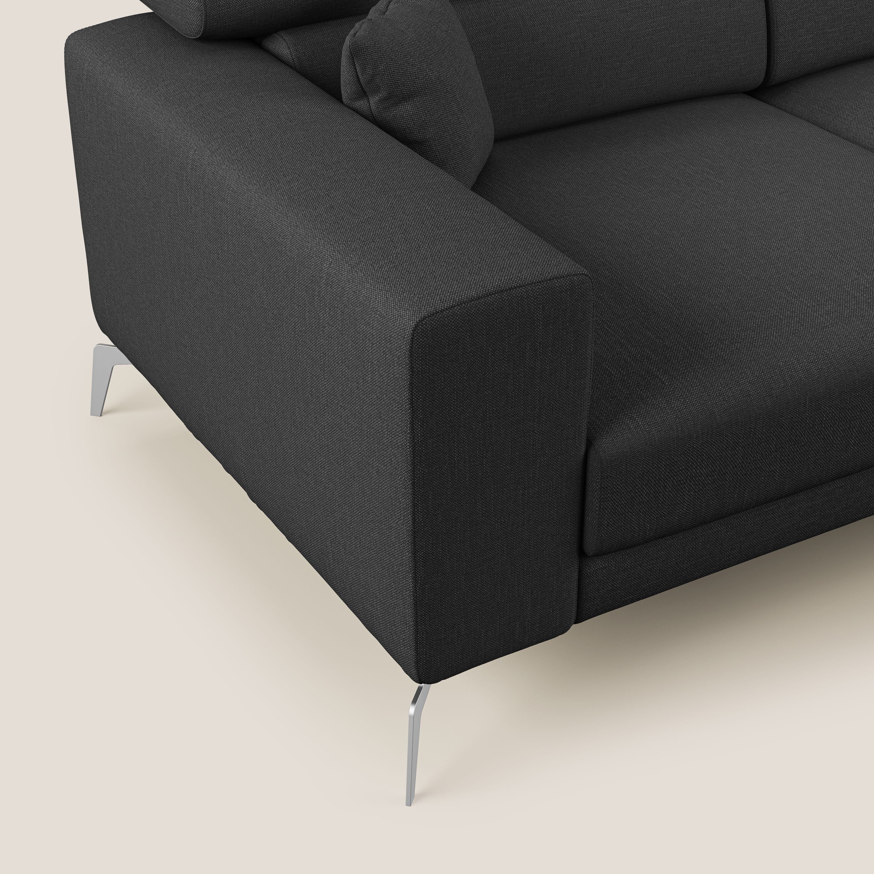 Blade Canapé d'angle avec têtières  inclinables en tissu imperméable T13 anthracite - Image 5