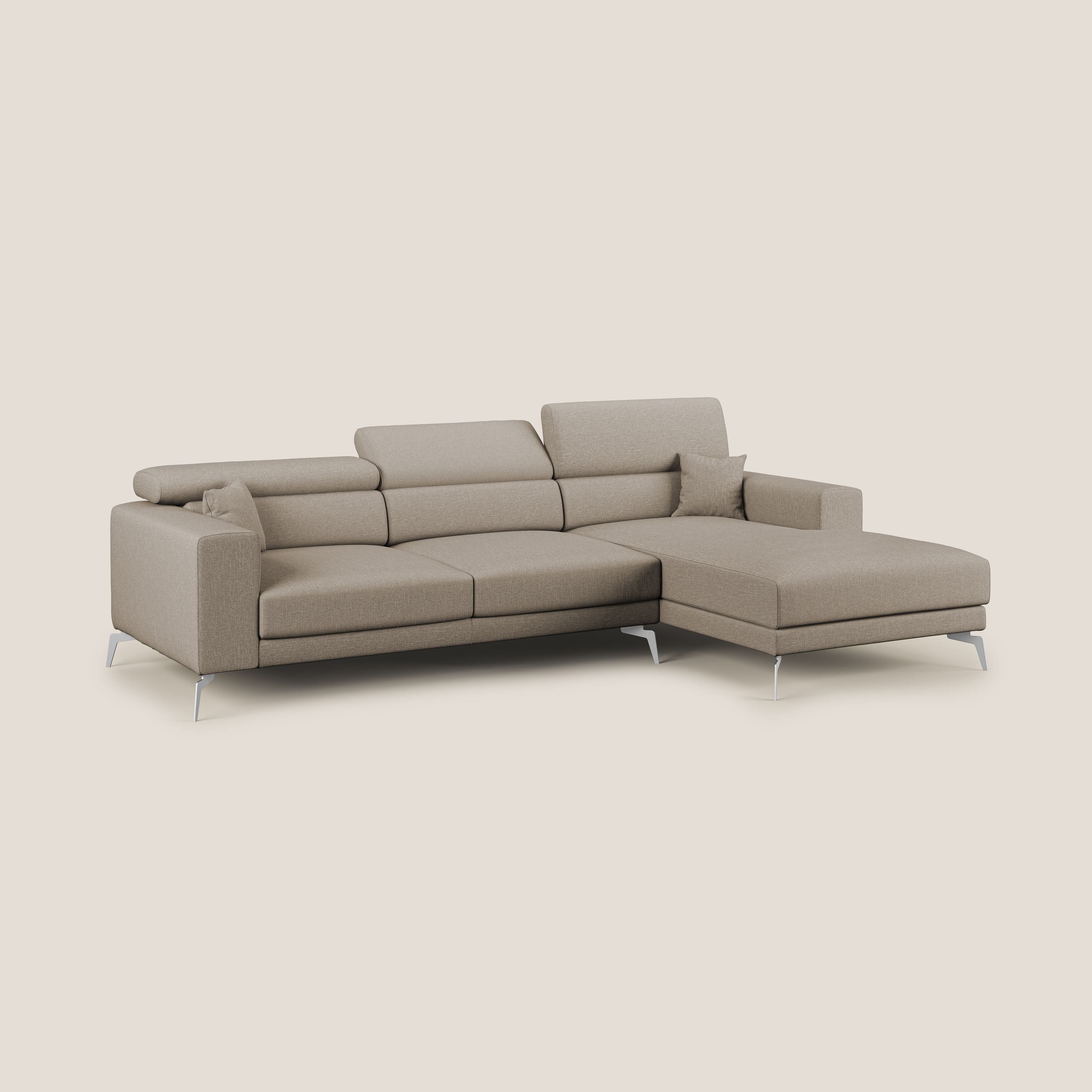 Blade Canapé d'angle avec têtières  inclinables en tissu imperméable T13 beige - Image 2