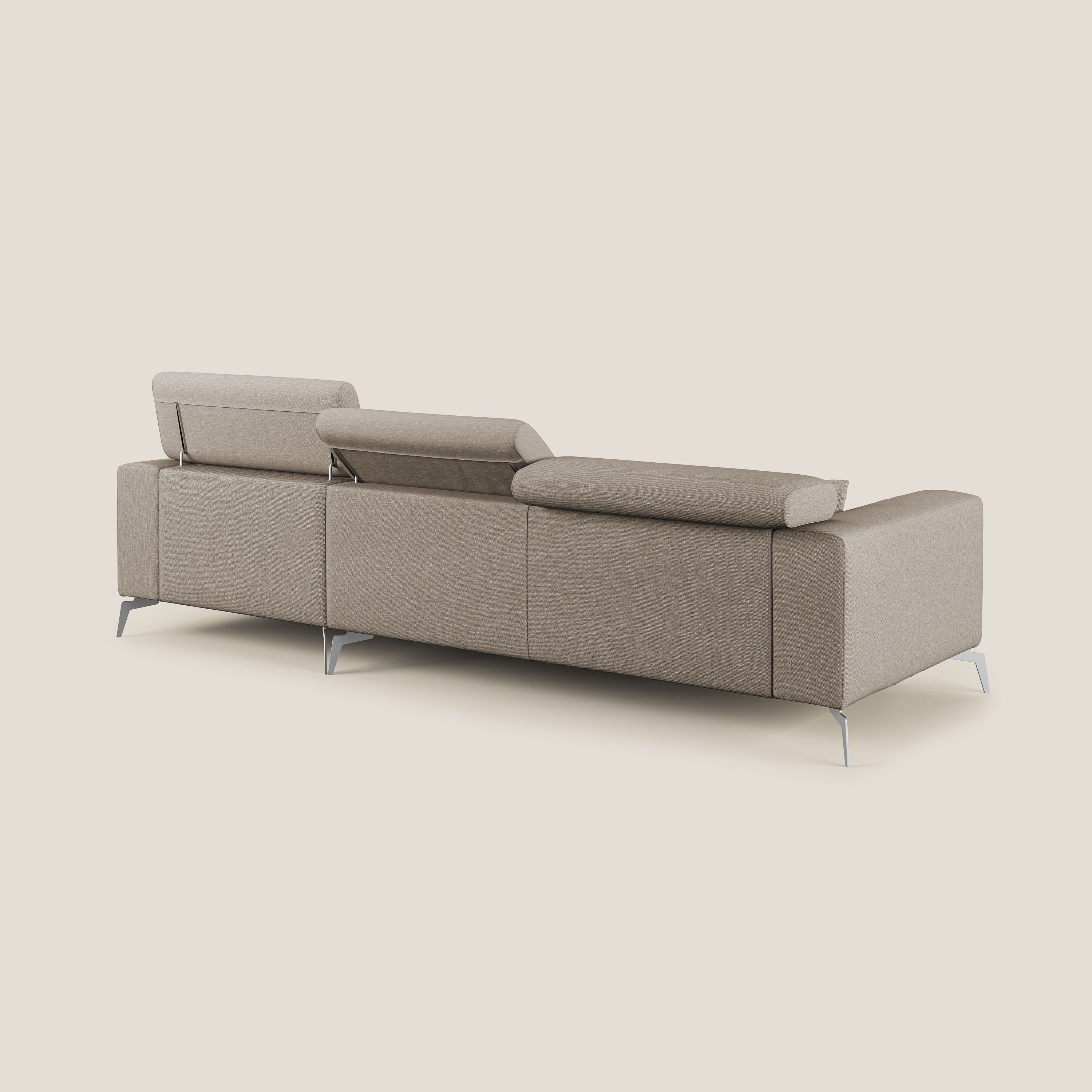 Blade Canapé d'angle avec têtières  inclinables en tissu imperméable T13 beige - Image 4