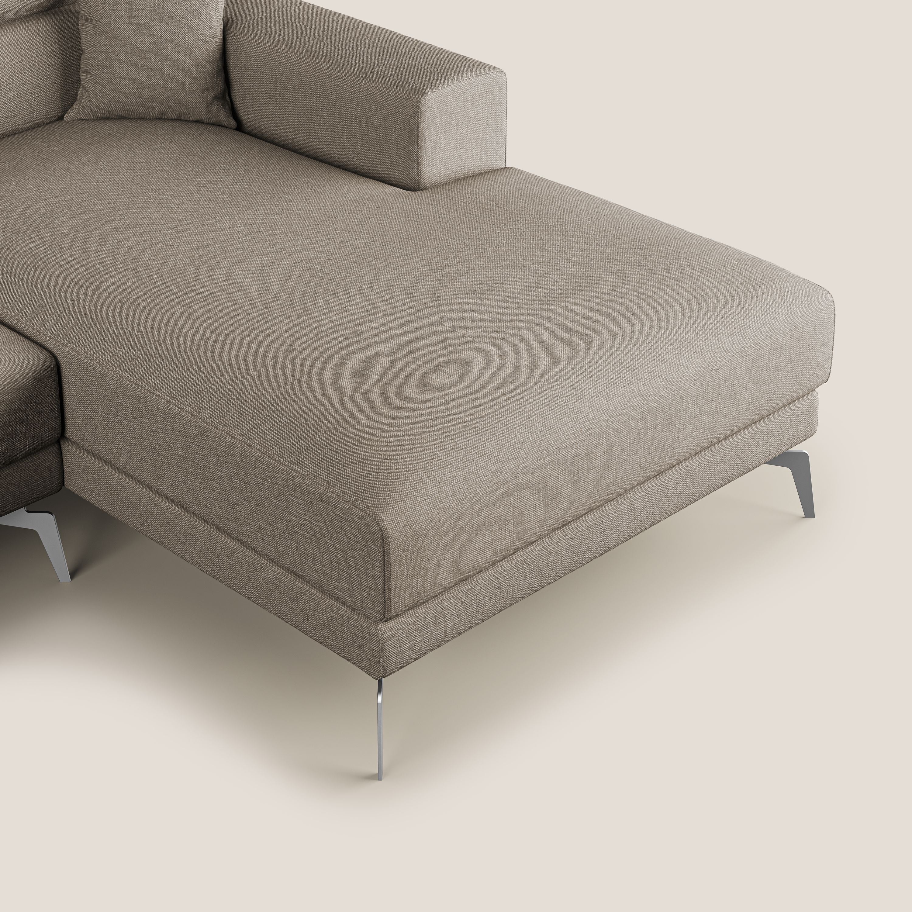 Blade Canapé d'angle avec têtières  inclinables en tissu imperméable T13 beige - Image 7