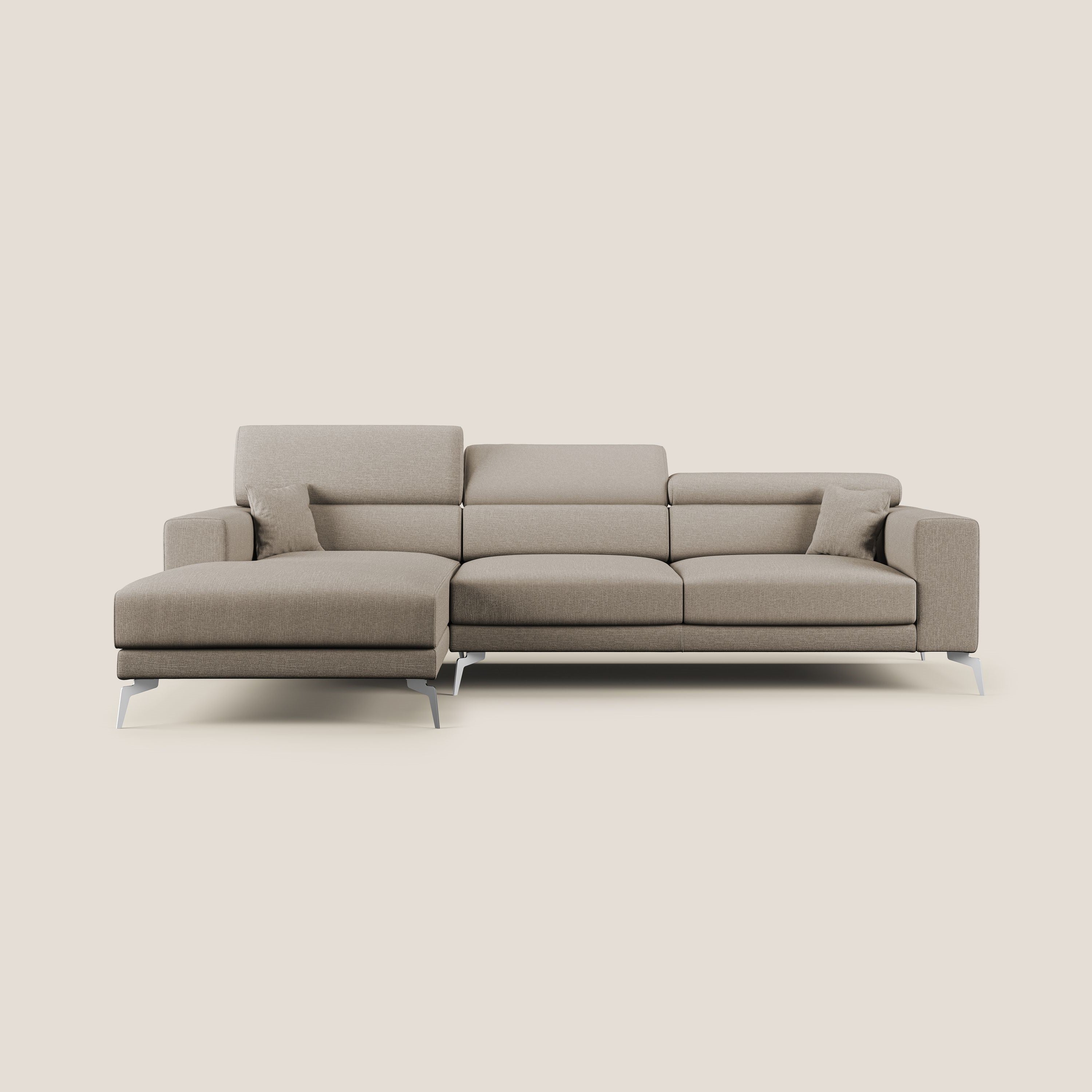 Blade Canapé d'angle avec têtières  inclinables en tissu imperméable T13 beige - Image 9