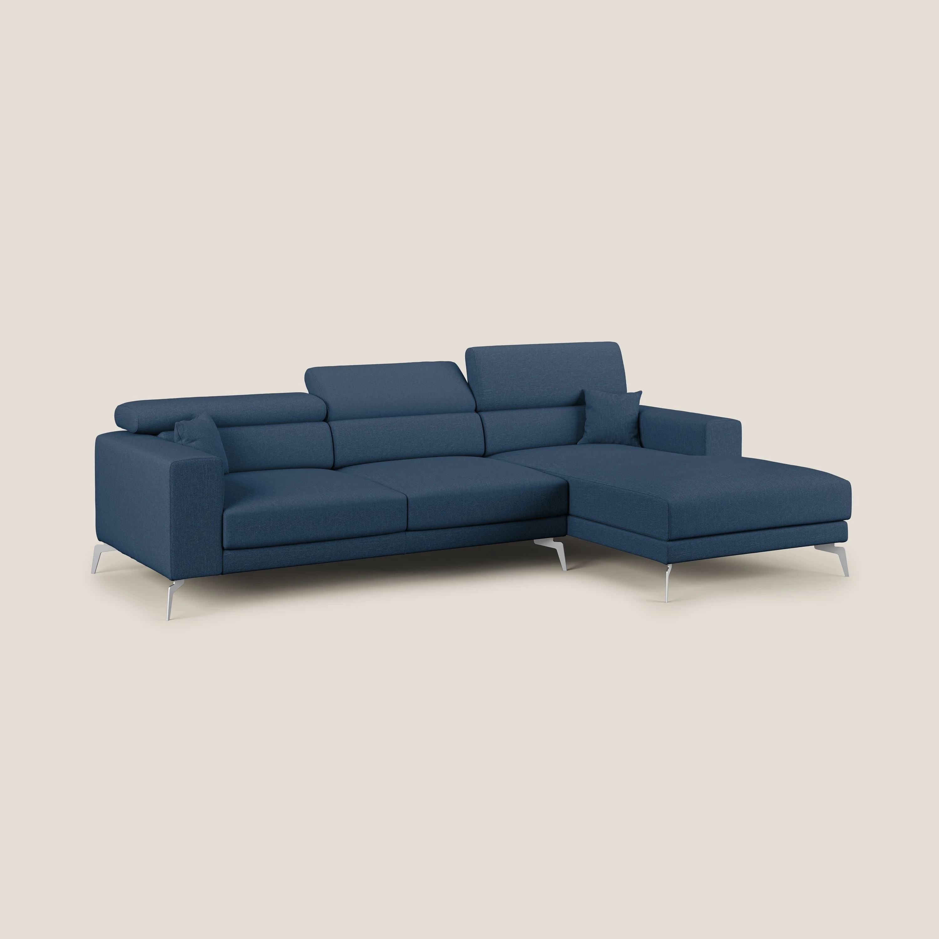 Blade Canapé d'angle avec têtières  inclinables en tissu imperméable T13 bleu - Image 2