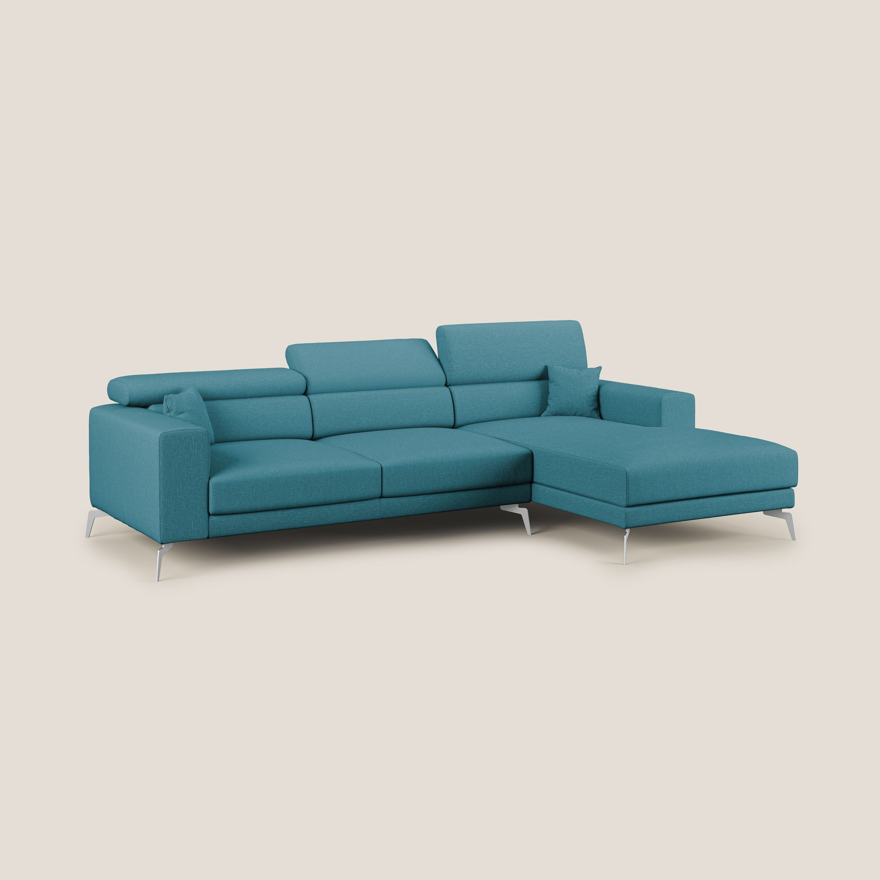 Blade Canapé d'angle avec têtières  inclinables en tissu imperméable T13 bleu ciel - Image 2