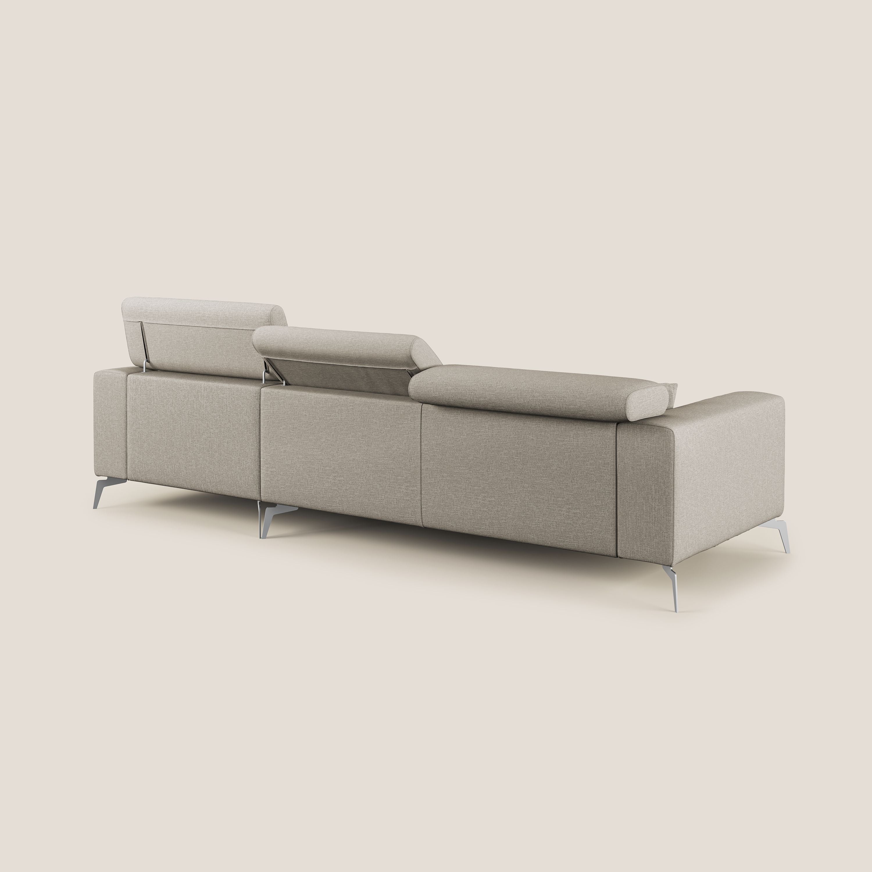 Blade Canapé d'angle avec têtières  inclinables en tissu imperméable T13 crème - Image 4