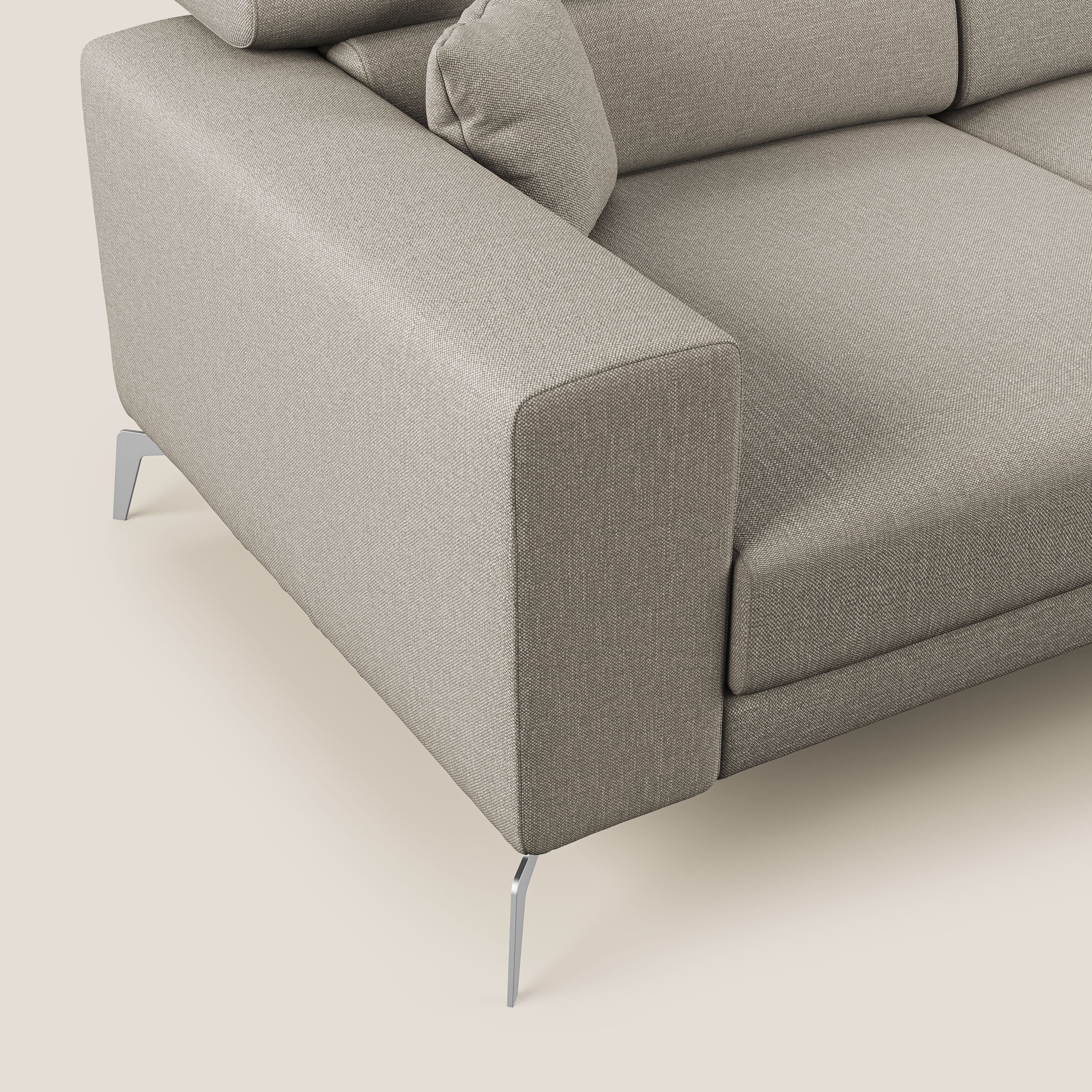 Blade Canapé d'angle avec têtières  inclinables en tissu imperméable T13 crème - Image 5