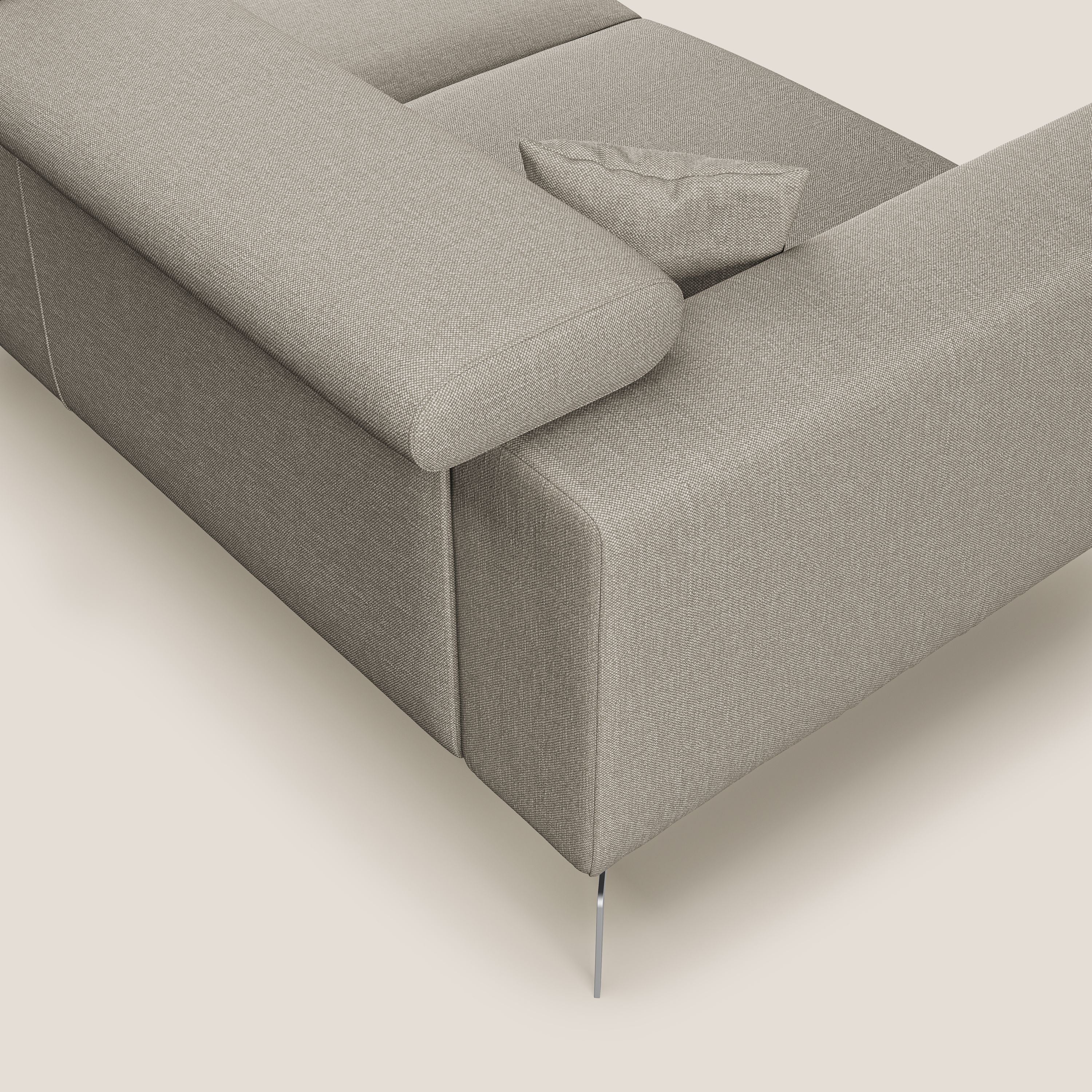 Blade Canapé d'angle avec têtières  inclinables en tissu imperméable T13 crème - Image 6