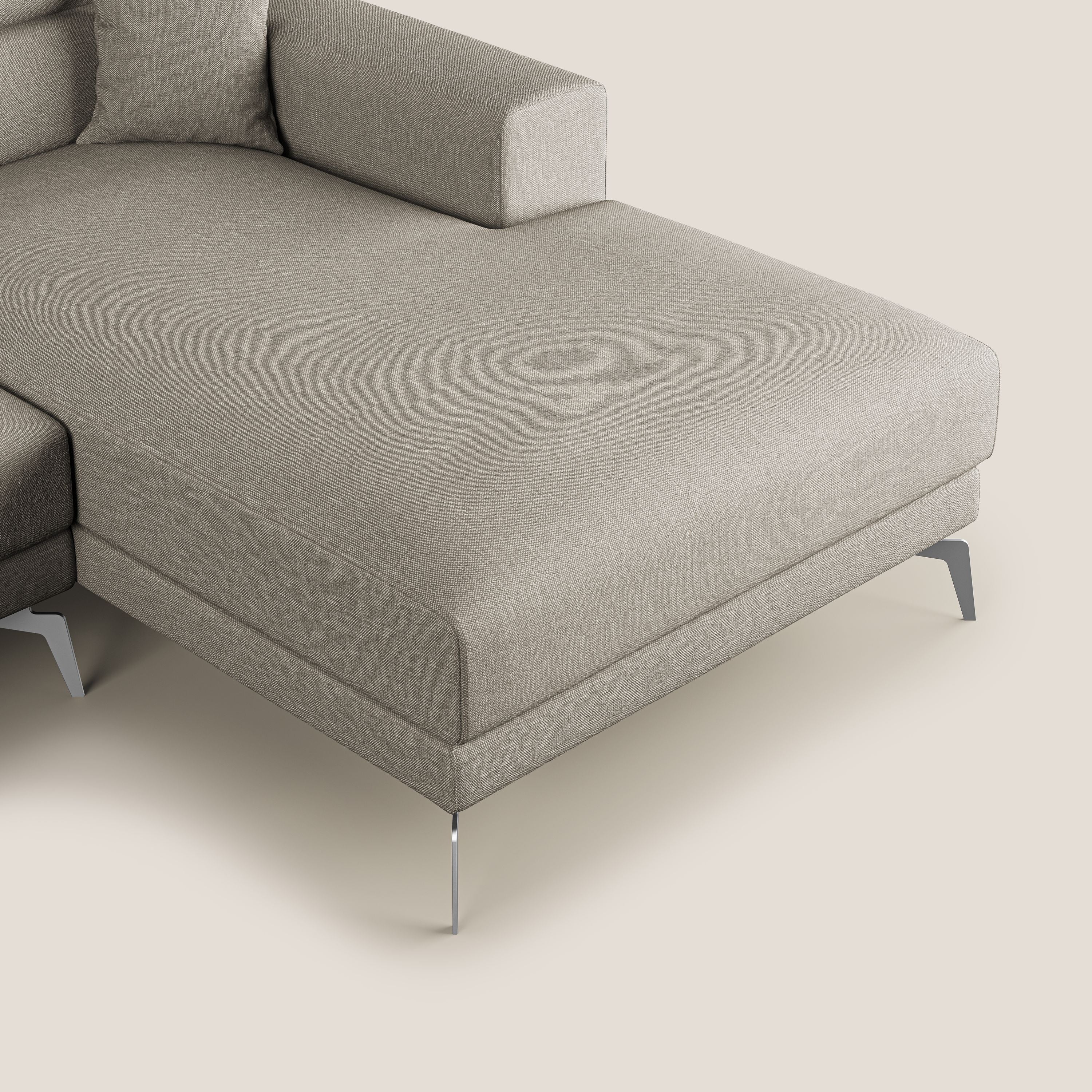 Blade Canapé d'angle avec têtières  inclinables en tissu imperméable T13 crème - Image 7