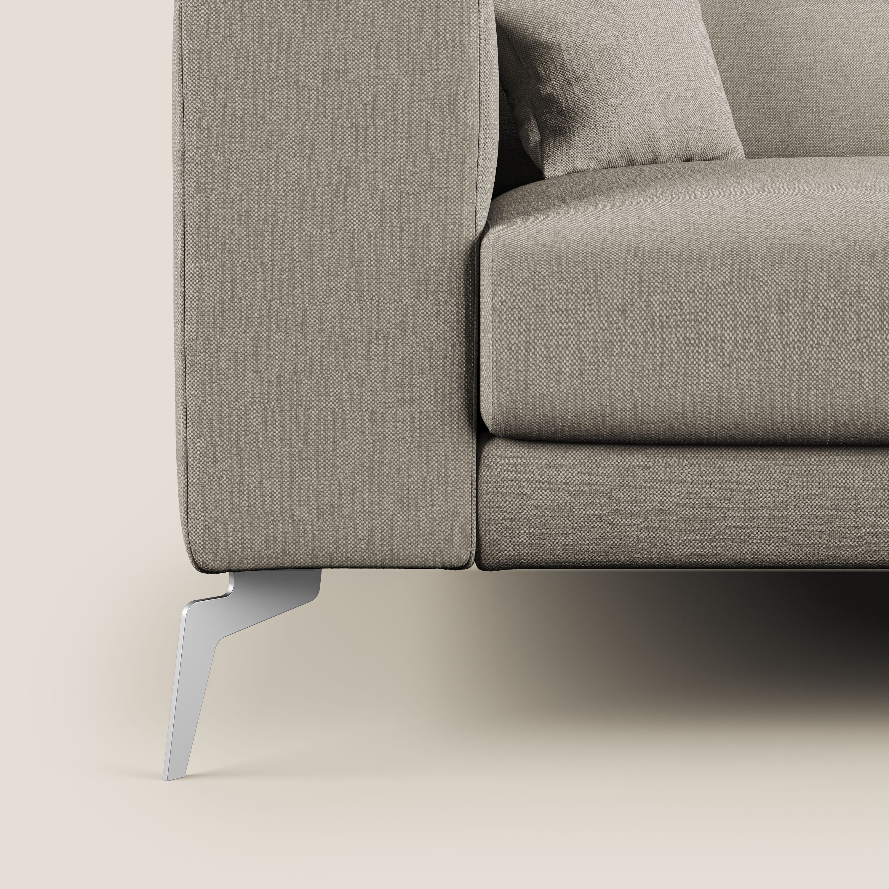 Blade Canapé d'angle avec têtières  inclinables en tissu imperméable T13 crème - Image 8