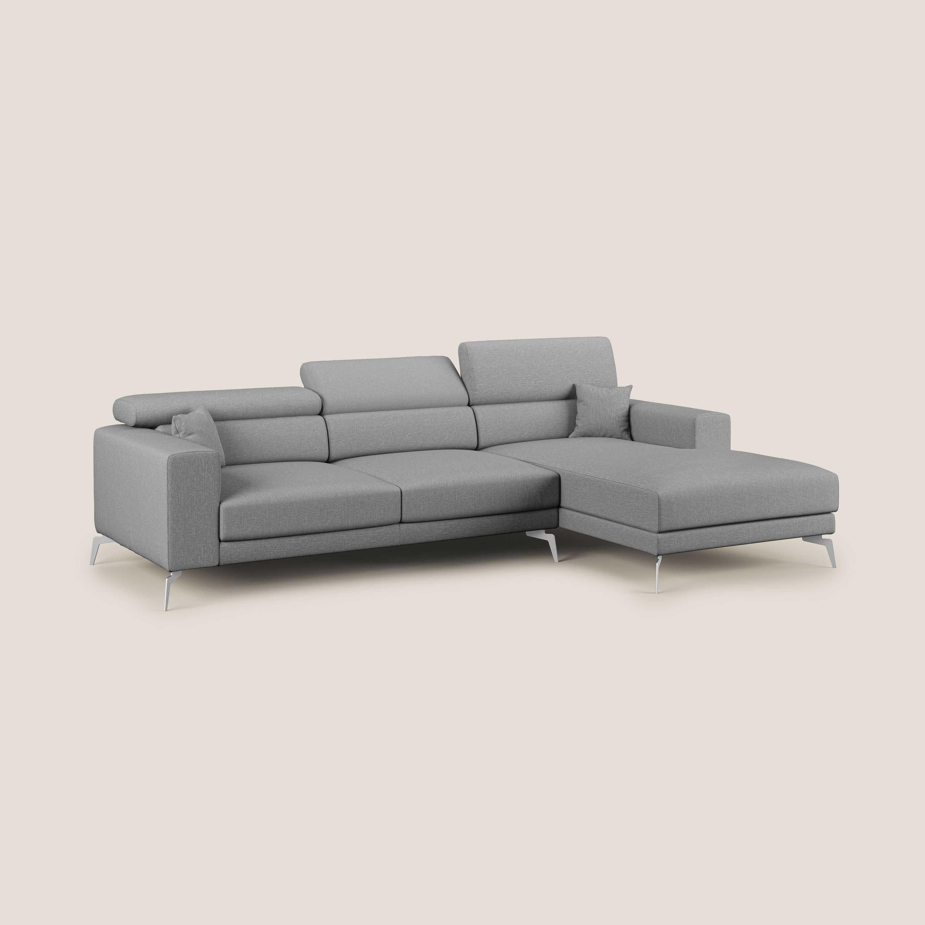 Blade Canapé d'angle avec têtières  inclinables en tissu imperméable T13 gris - Image 2