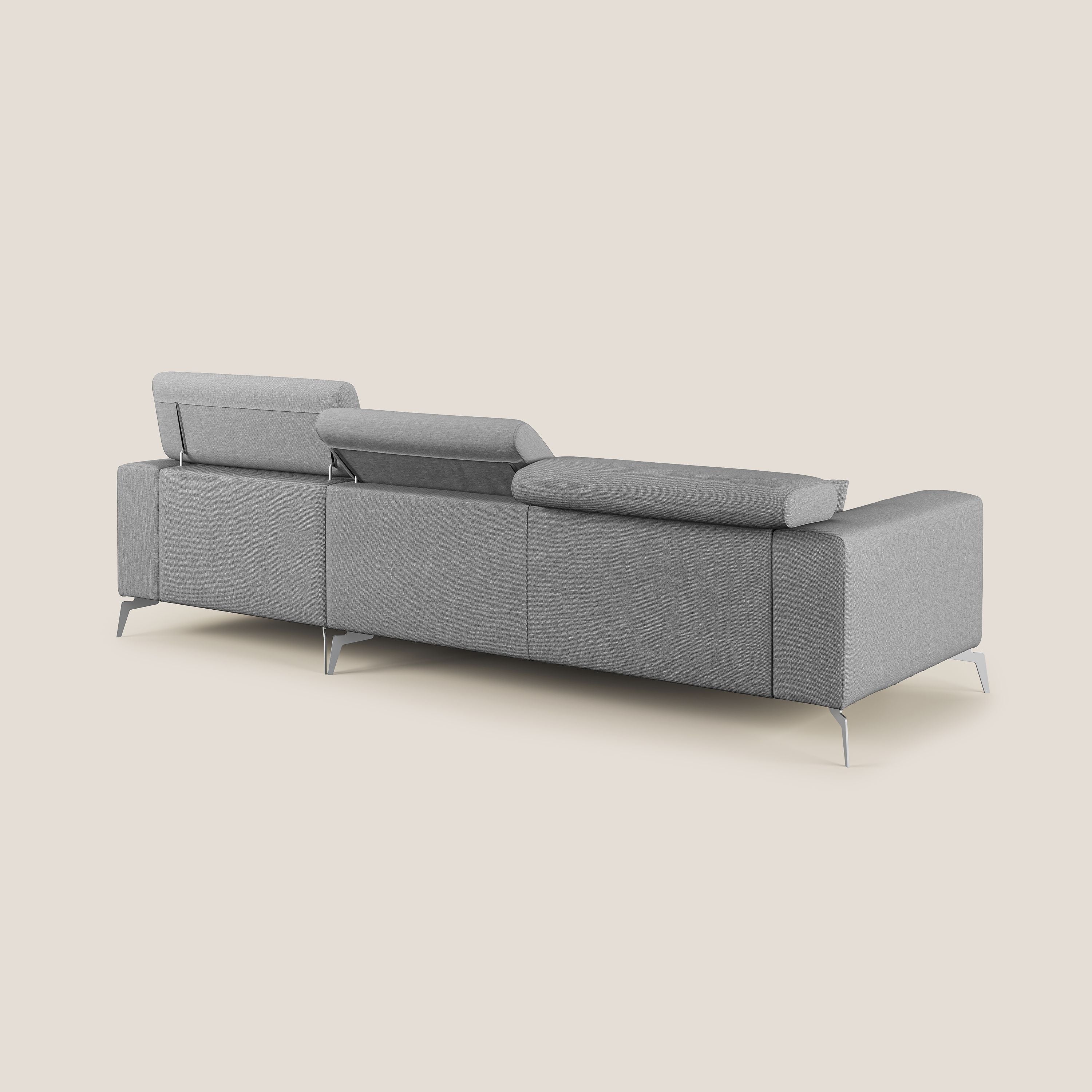 Blade Canapé d'angle avec têtières  inclinables en tissu imperméable T13 gris - Image 4