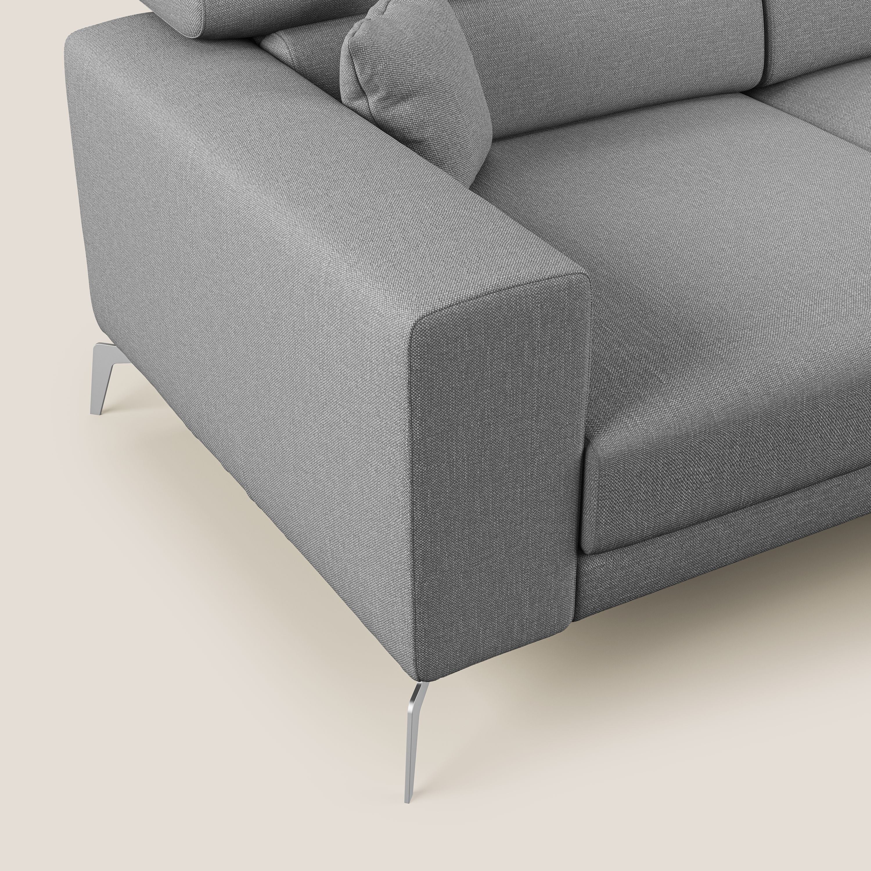 Blade Canapé d'angle avec têtières  inclinables en tissu imperméable T13 gris - Image 5