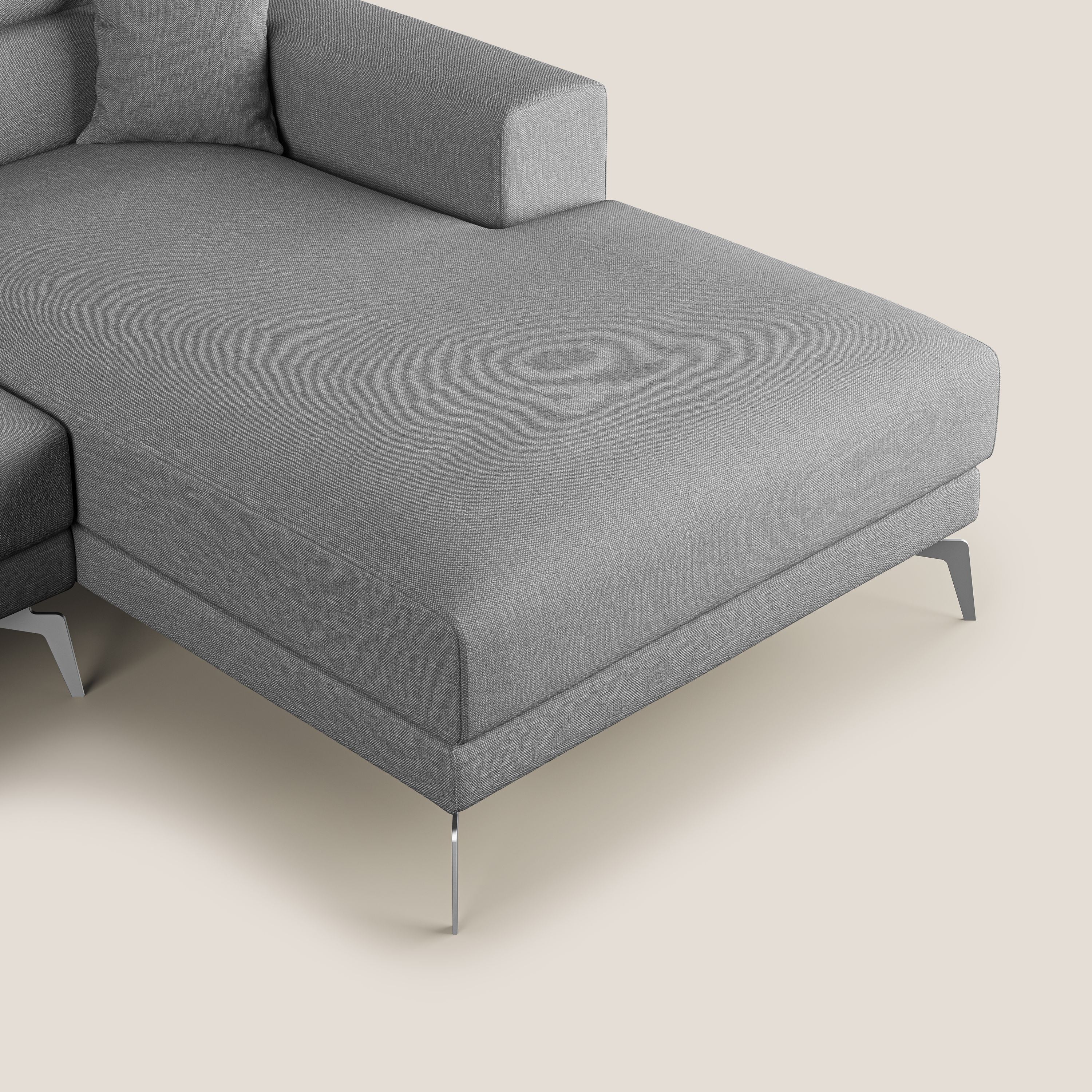 Blade Canapé d'angle avec têtières  inclinables en tissu imperméable T13 gris - Image 7