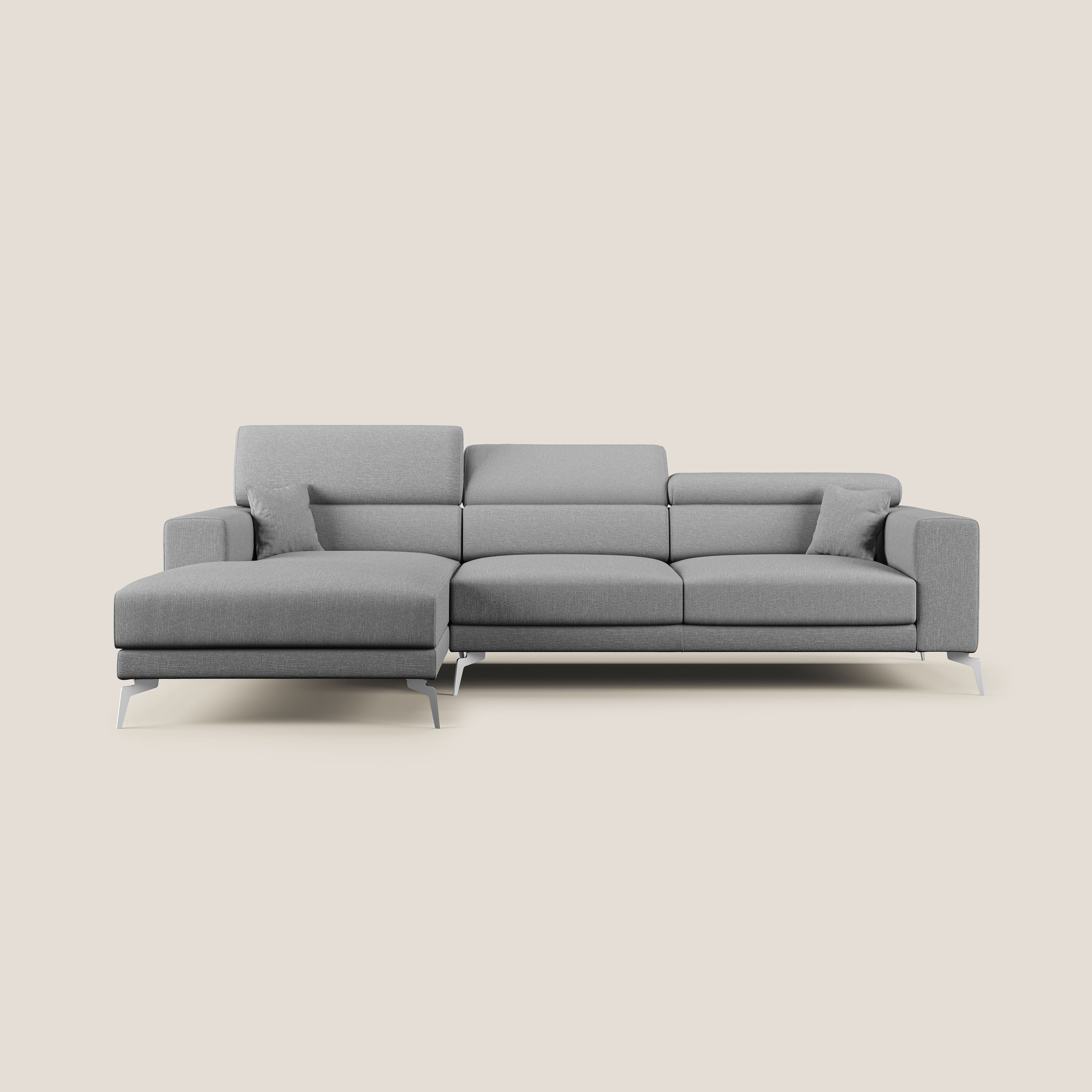 Blade Canapé d'angle avec têtières  inclinables en tissu imperméable T13 gris - Image 9