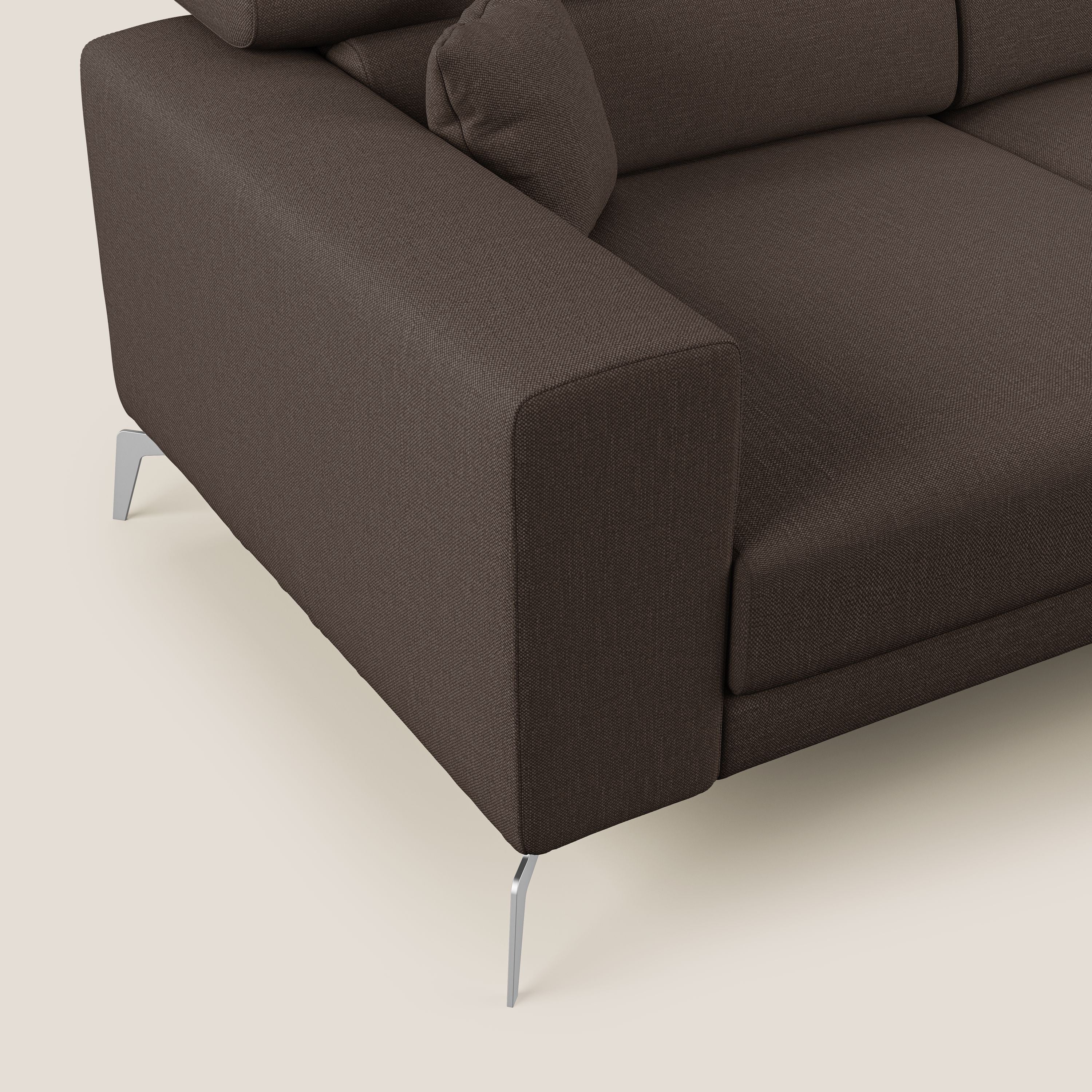 Blade Canapé d'angle avec têtières inclinables en tissu imperméable T13 marron - Image 5