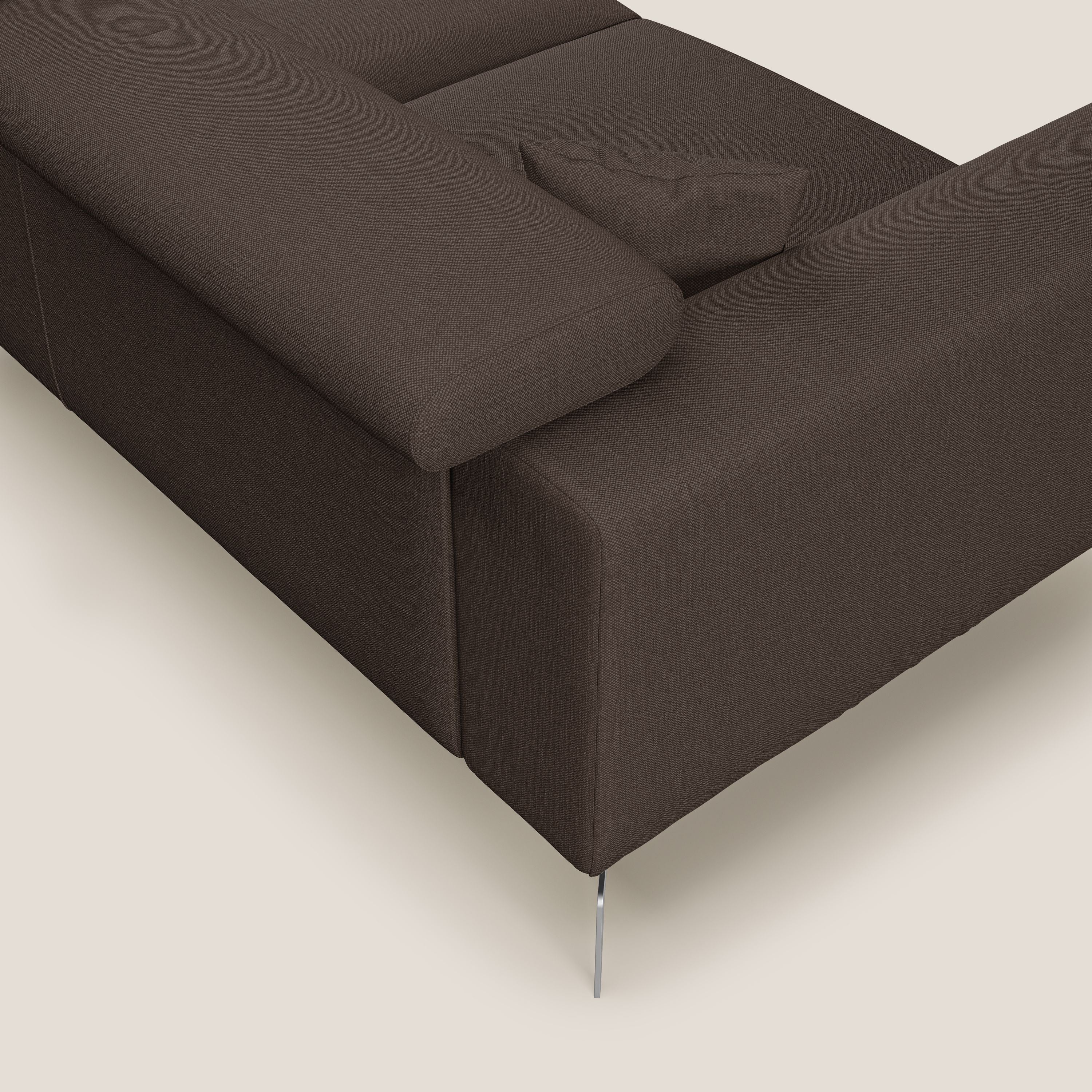 Blade Canapé d'angle avec têtières inclinables en tissu imperméable T13 marron - Image 6