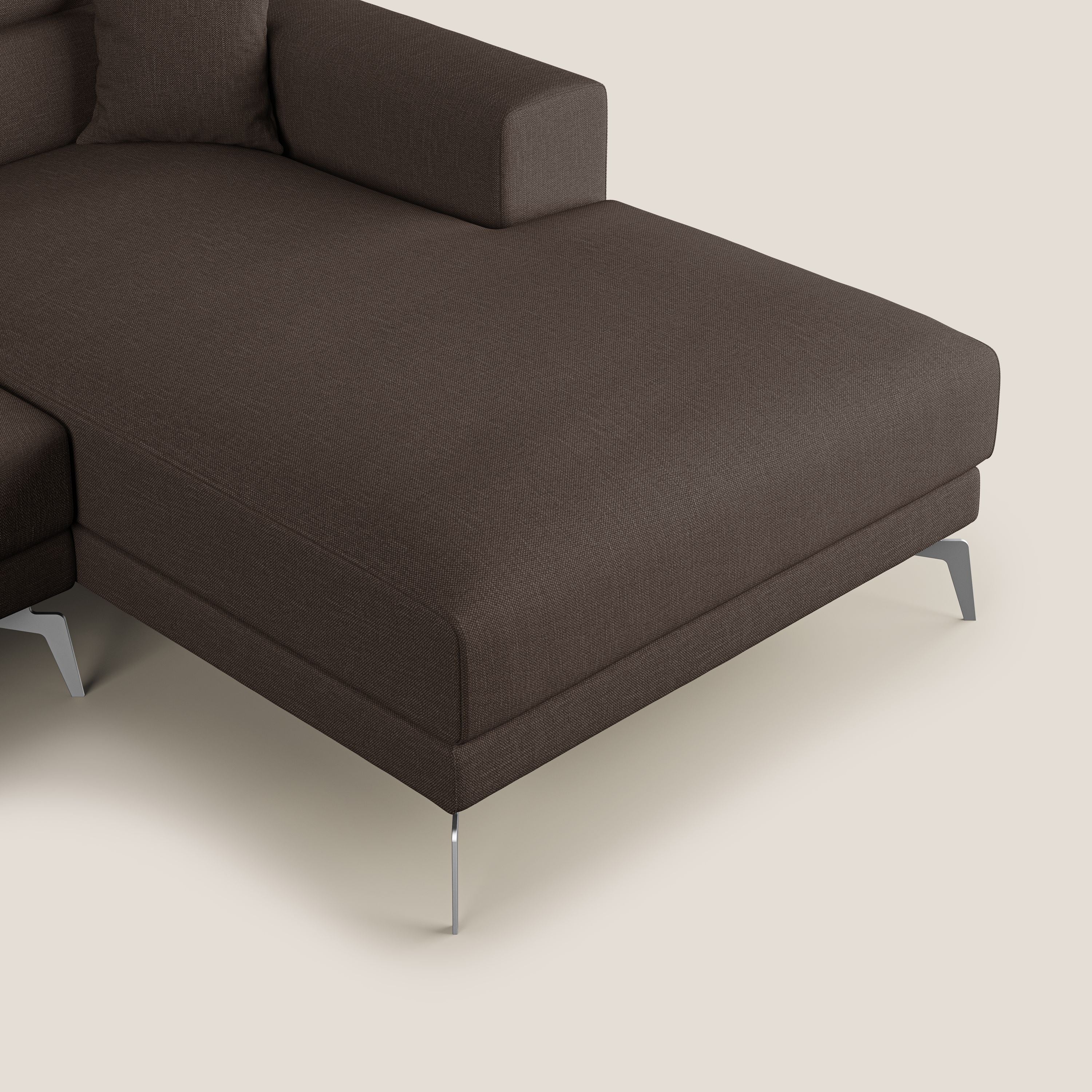 Blade Canapé d'angle avec têtières inclinables en tissu imperméable T13 marron - Image 7