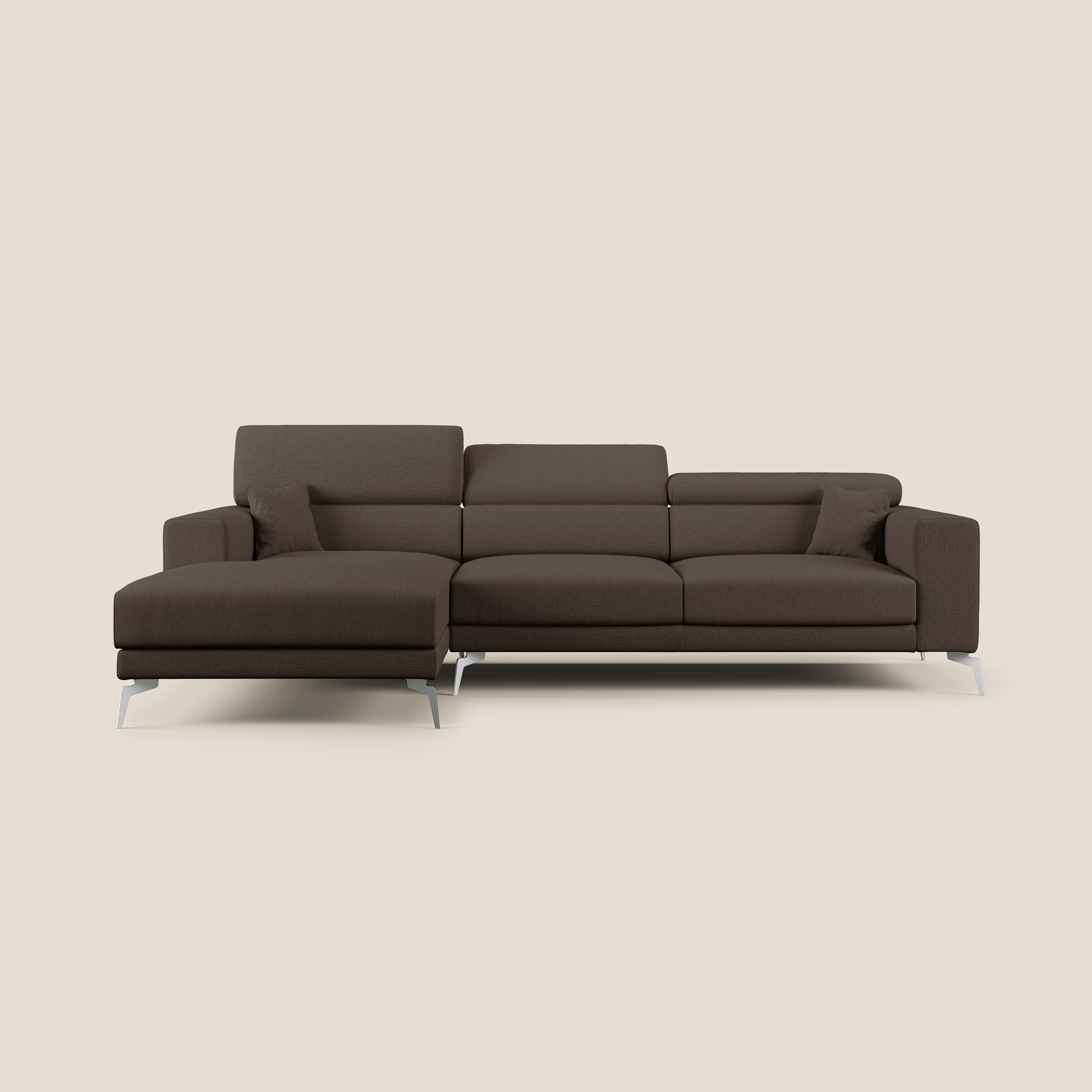 Blade Canapé d'angle avec têtières inclinables en tissu imperméable T13 marron - Image 9