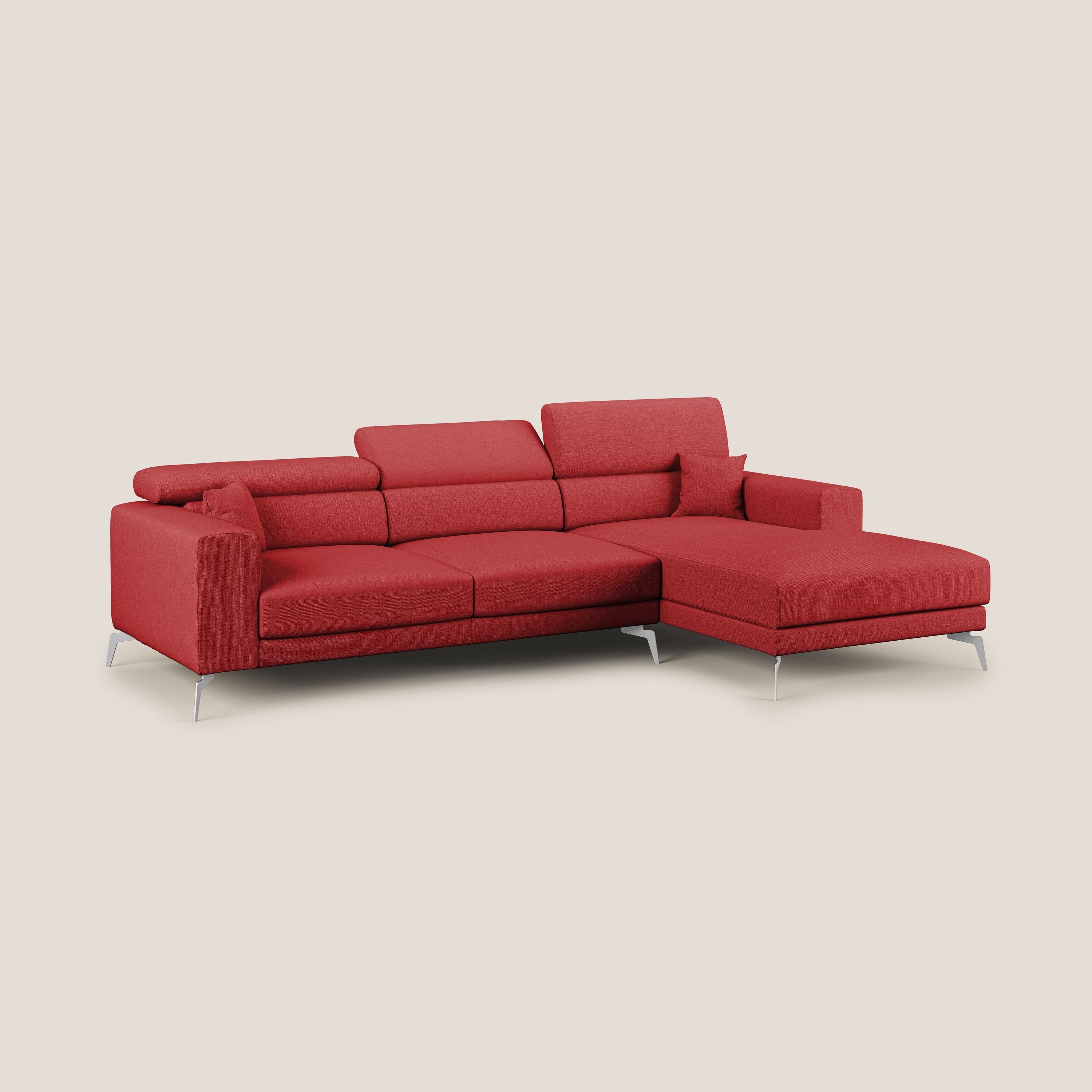 Blade Canapé d'angle avec têtières  inclinables en tissu imperméable T13 rouge - Image 3