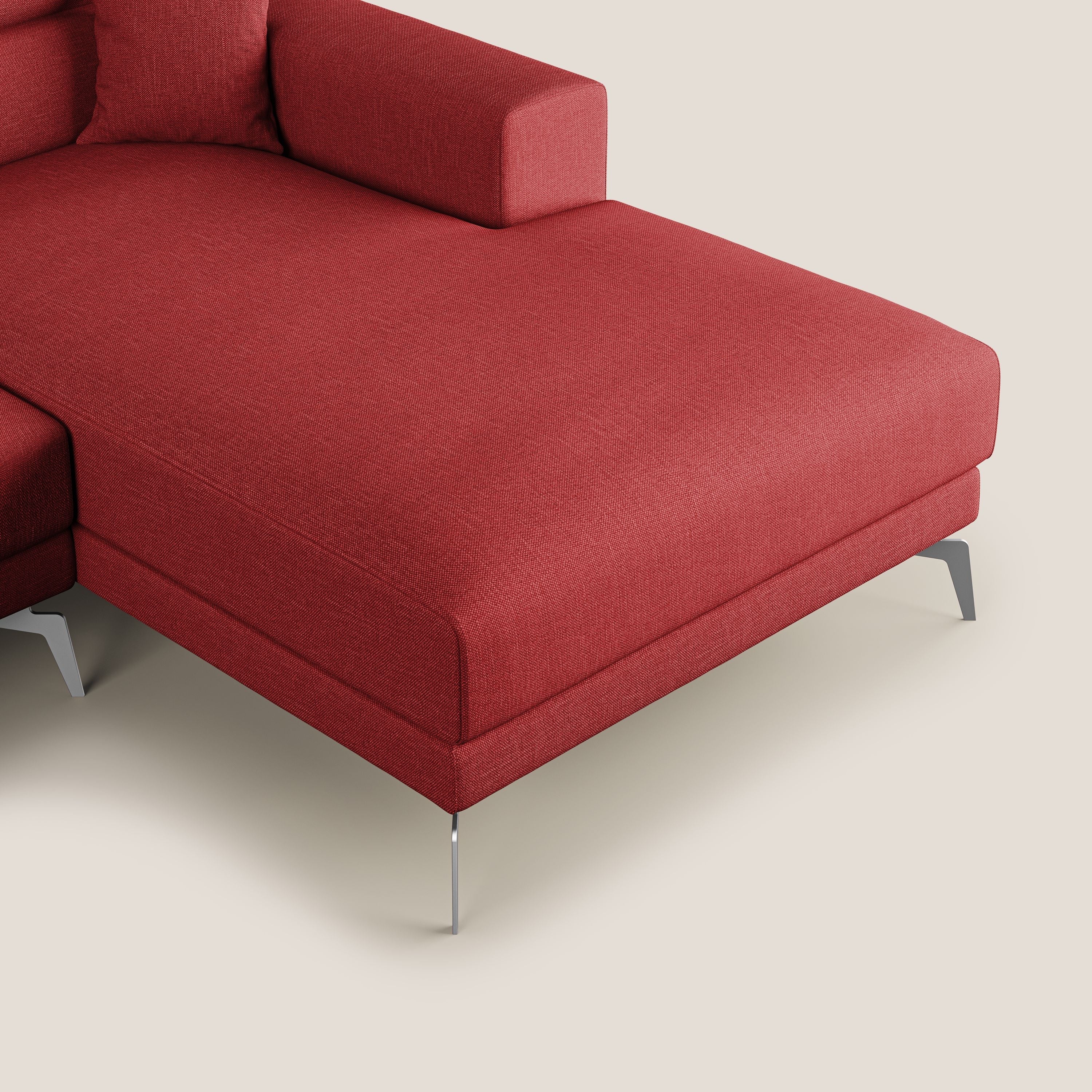 Blade Canapé d'angle avec têtières  inclinables en tissu imperméable T13 rouge - Image 9