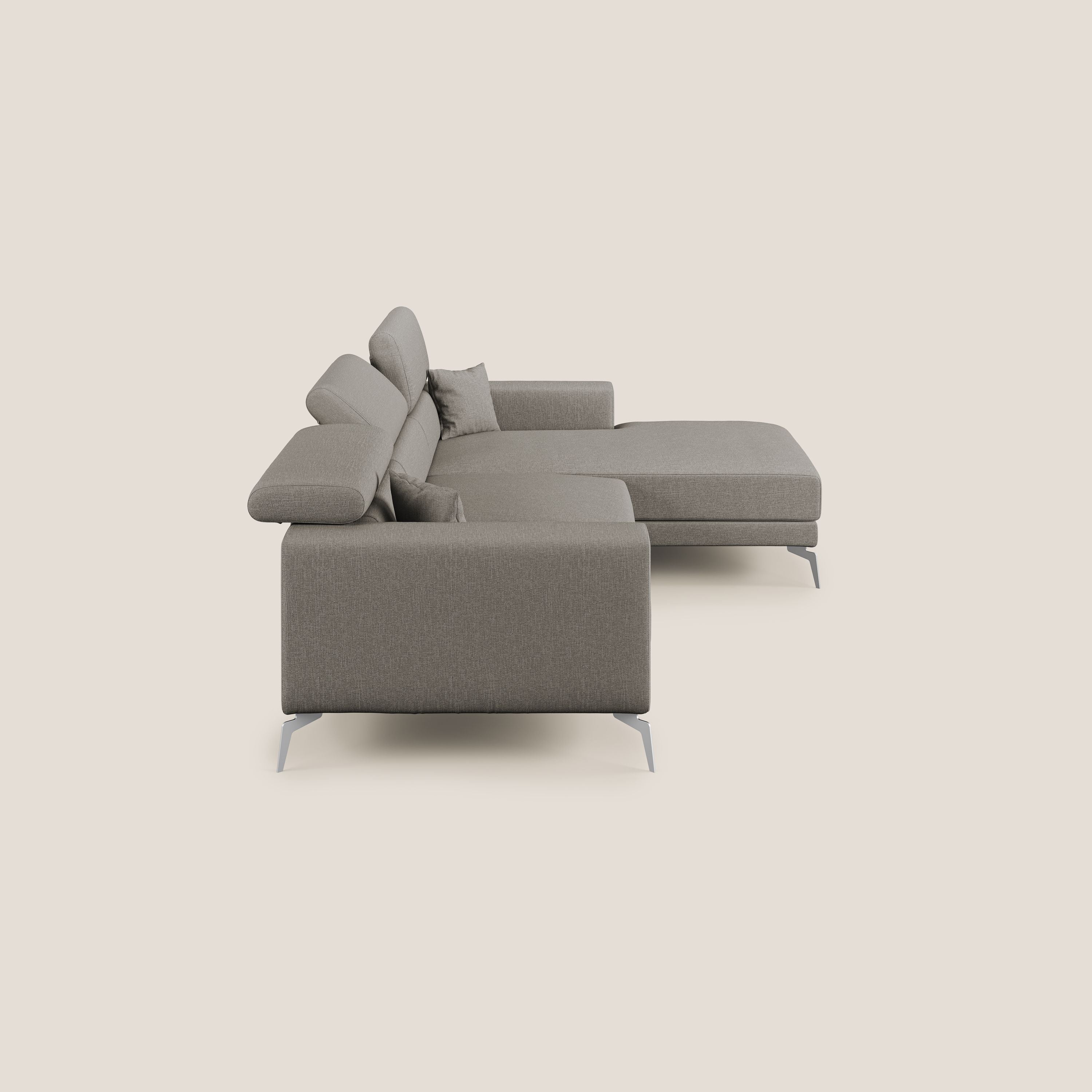 Blade Canapé d'angle avec têtières  inclinables en tissu imperméable T13 Taupe tortora - Image 3