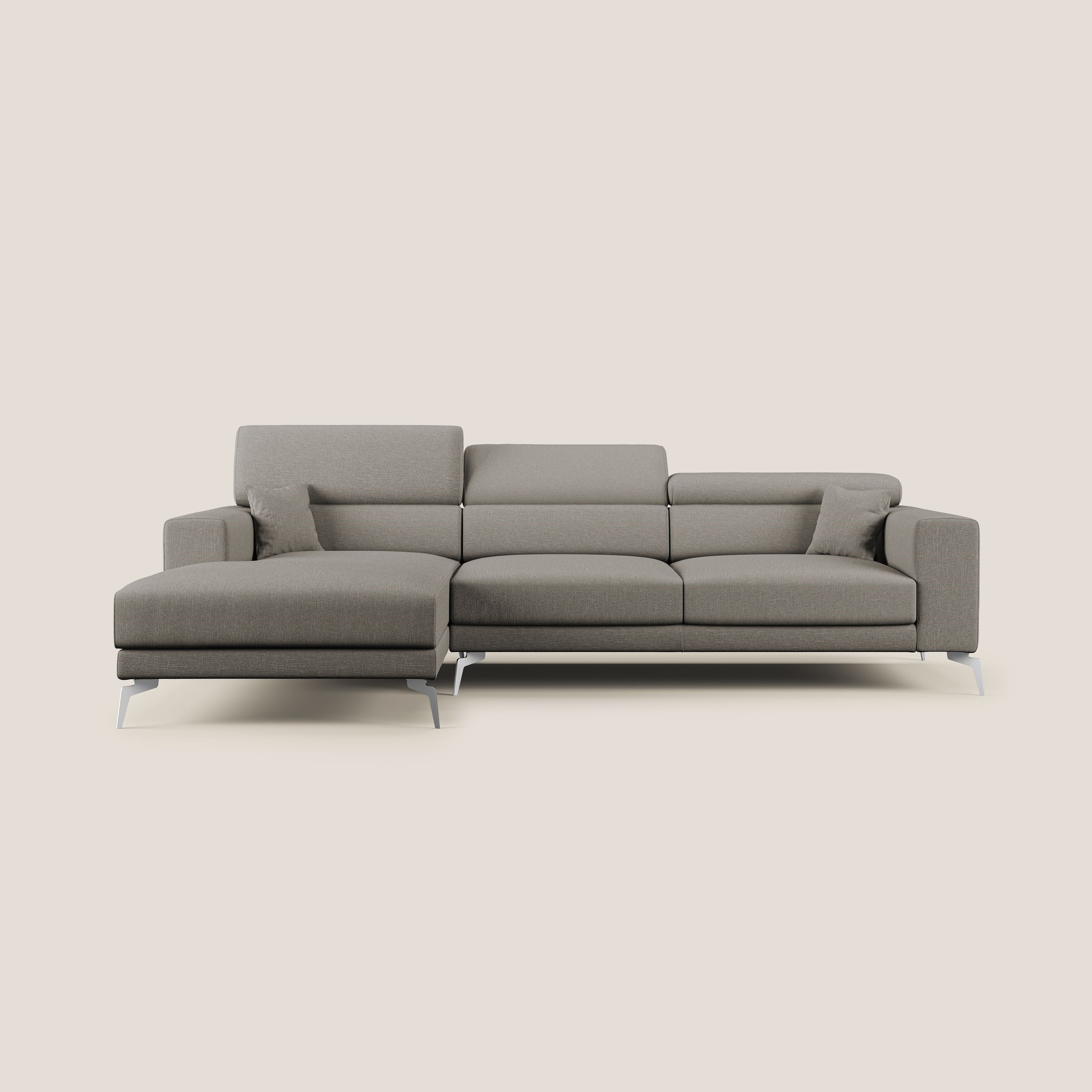 Blade Canapé d'angle avec têtières  inclinables en tissu imperméable T13 Taupe tortora - Image 9