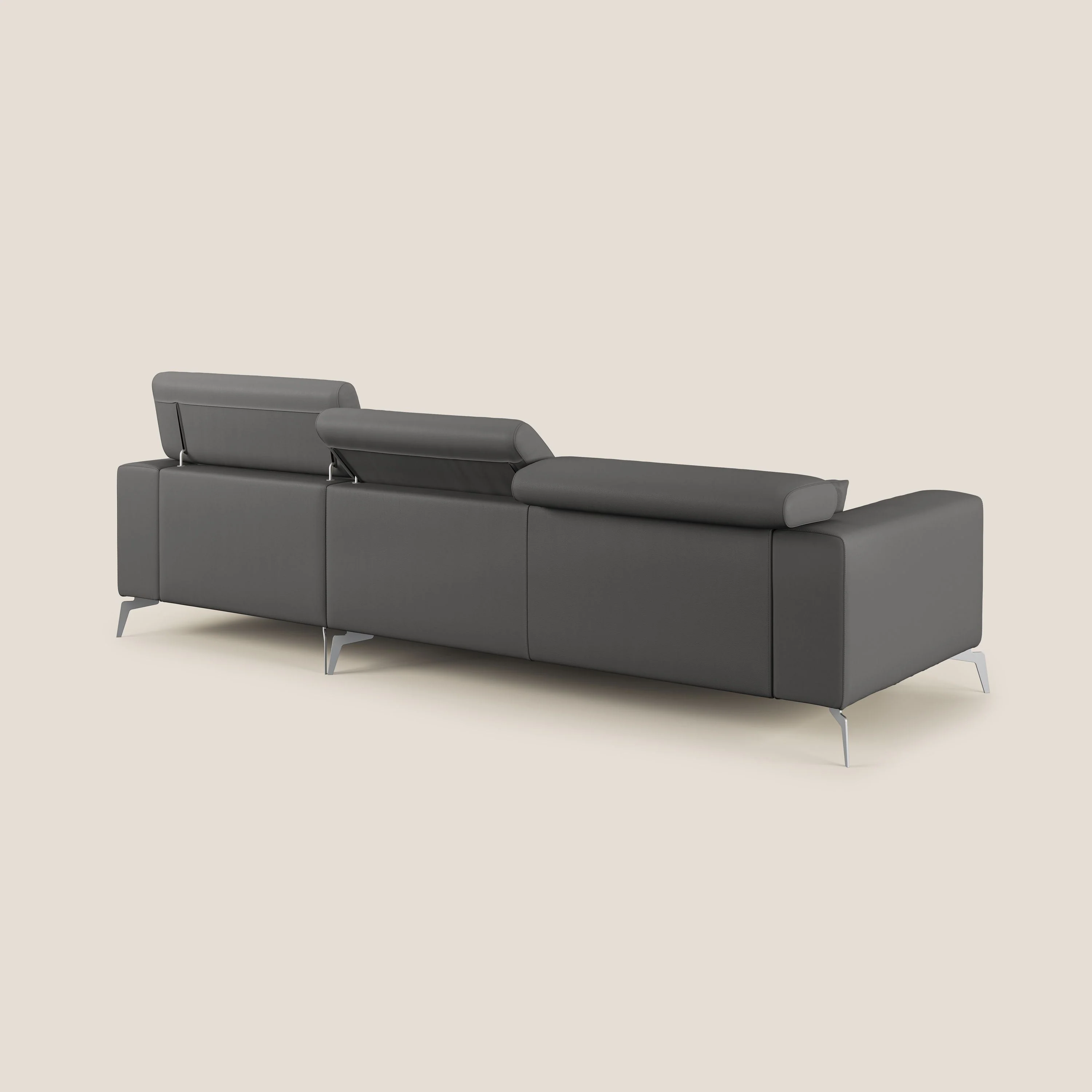 Blade Canapé d'angle moderne avec têtières inclinables en Similicuir T04 anthracite - Image 5