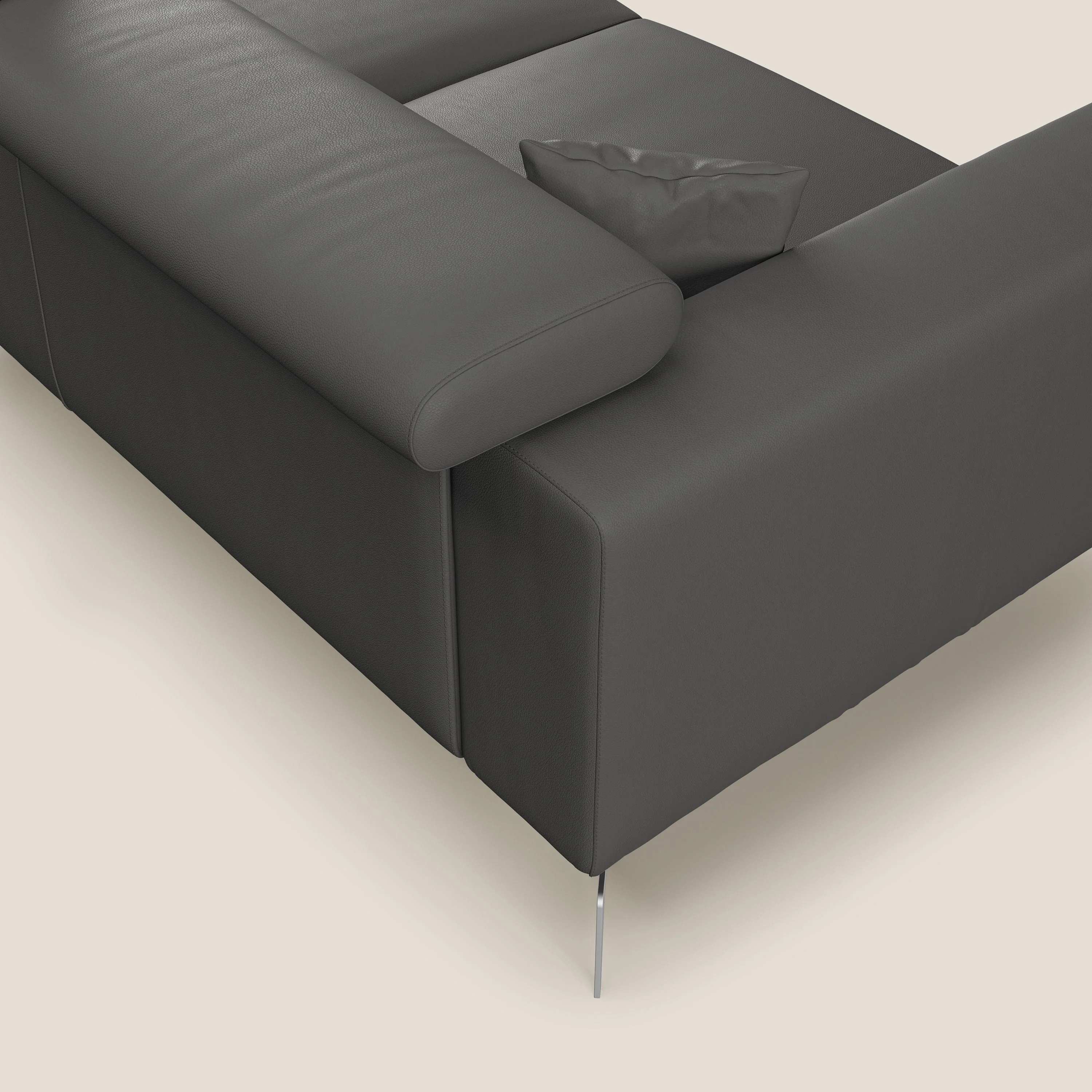 Blade Canapé d'angle moderne avec têtières inclinables en Similicuir T04 anthracite - Image 7