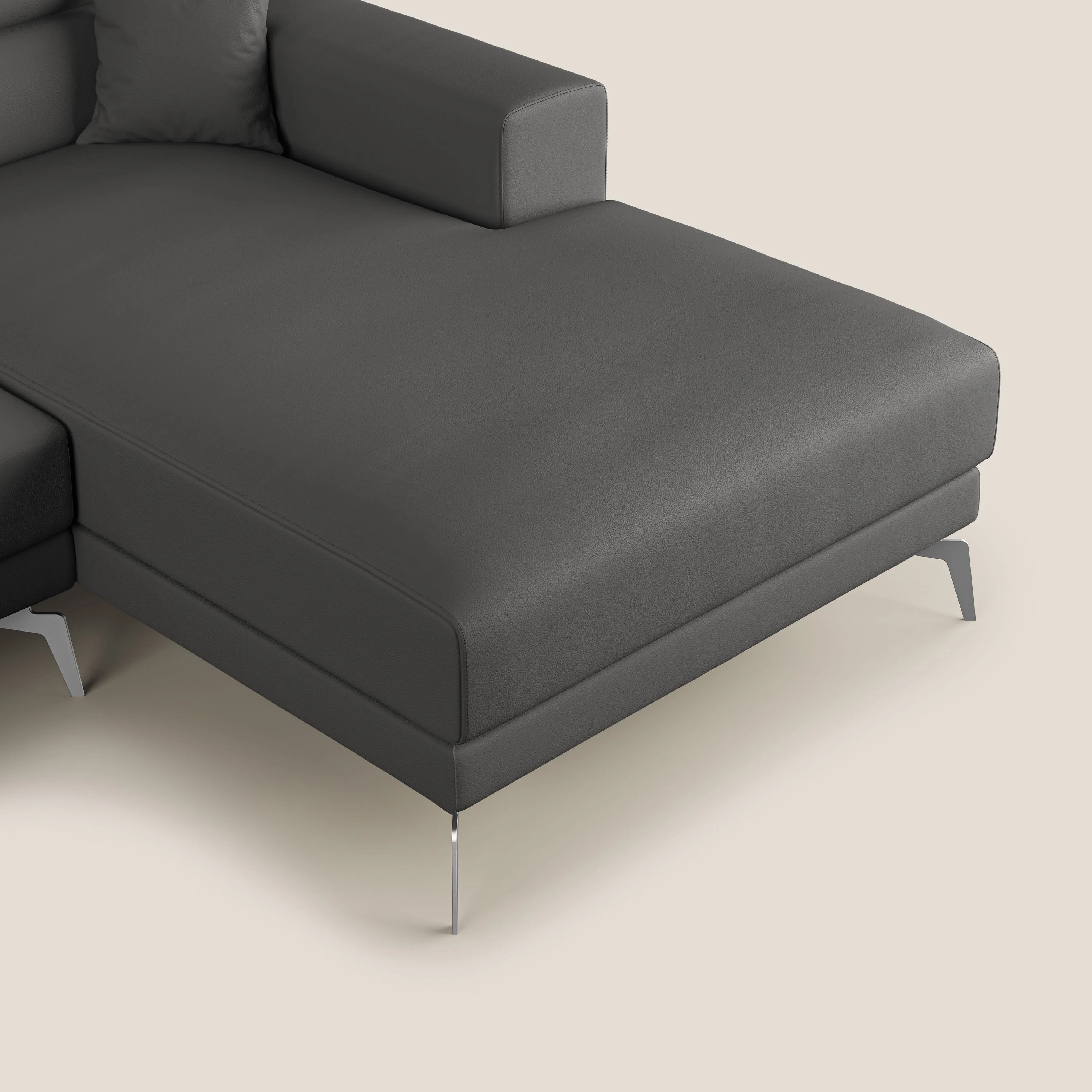 Blade Canapé d'angle moderne avec têtières inclinables en Similicuir T04 anthracite - Image 8