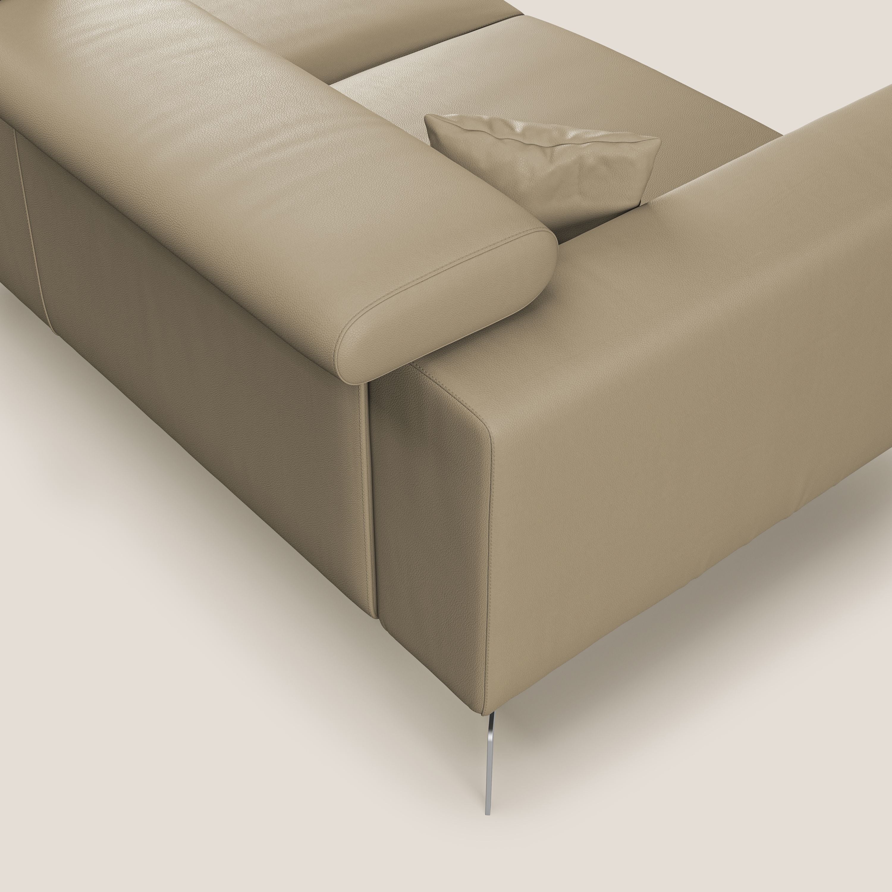 Blade Canapé d'angle moderne avec têtières inclinables en Similicuir T04 beige - Image 6