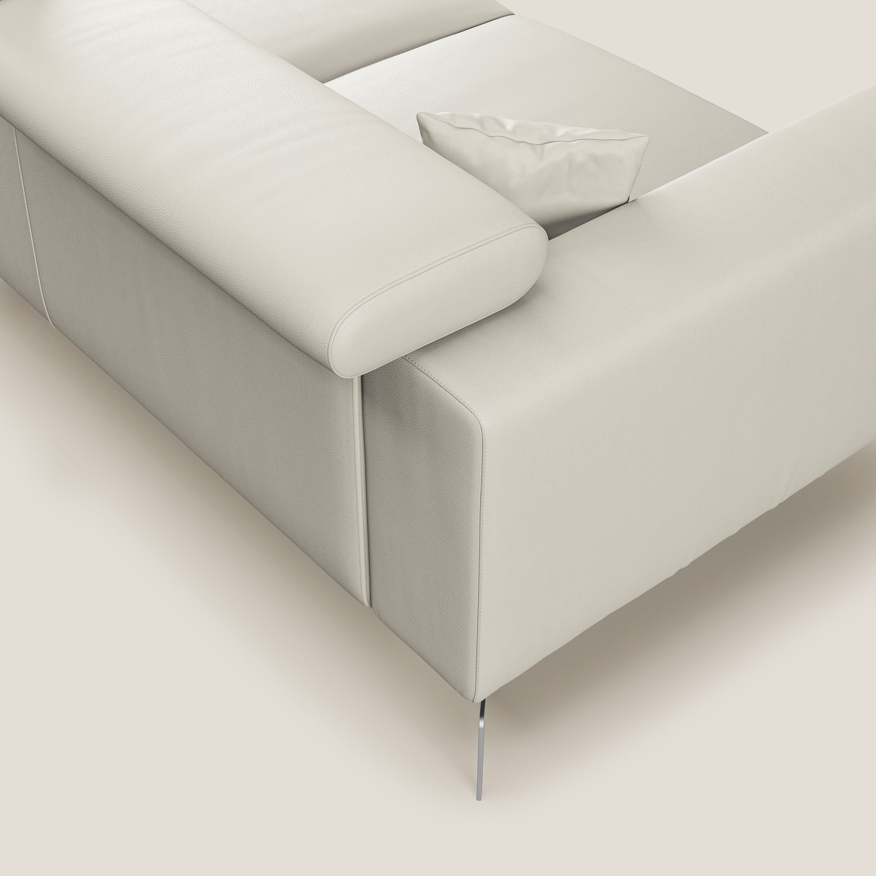 Blade Canapé d'angle moderne avec têtières inclinables en Similicuir T04 blanc - Image 6
