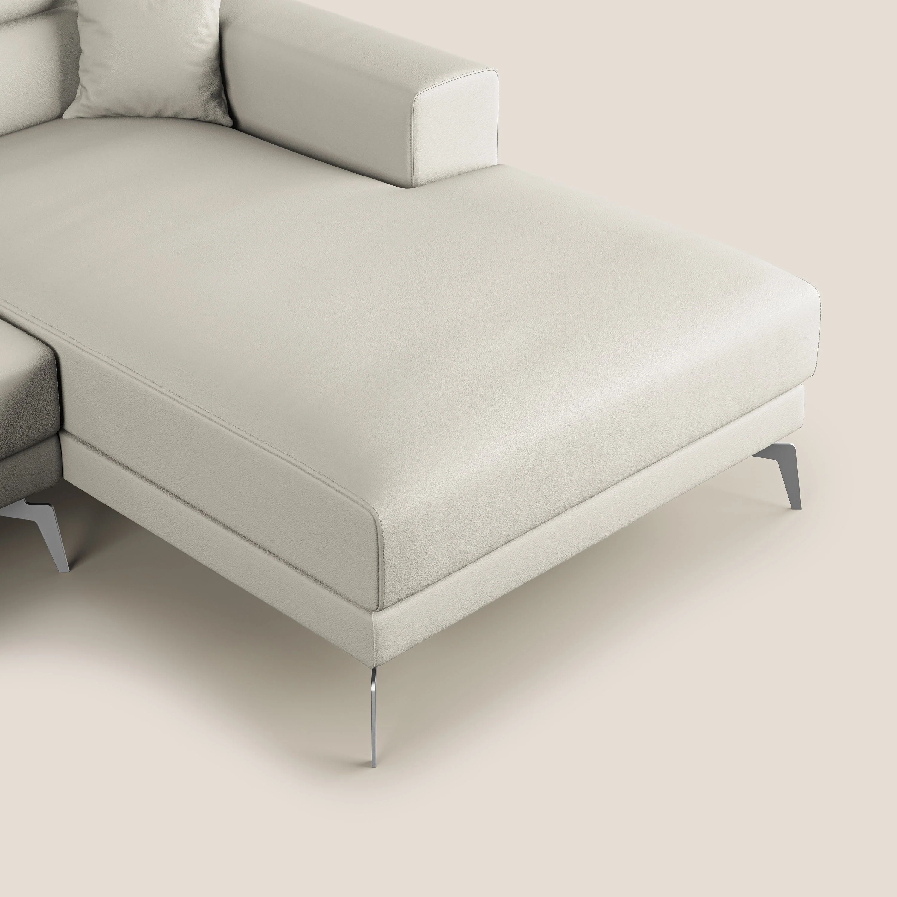 Blade Canapé d'angle moderne avec têtières inclinables en Similicuir T04 blanc - Image 7