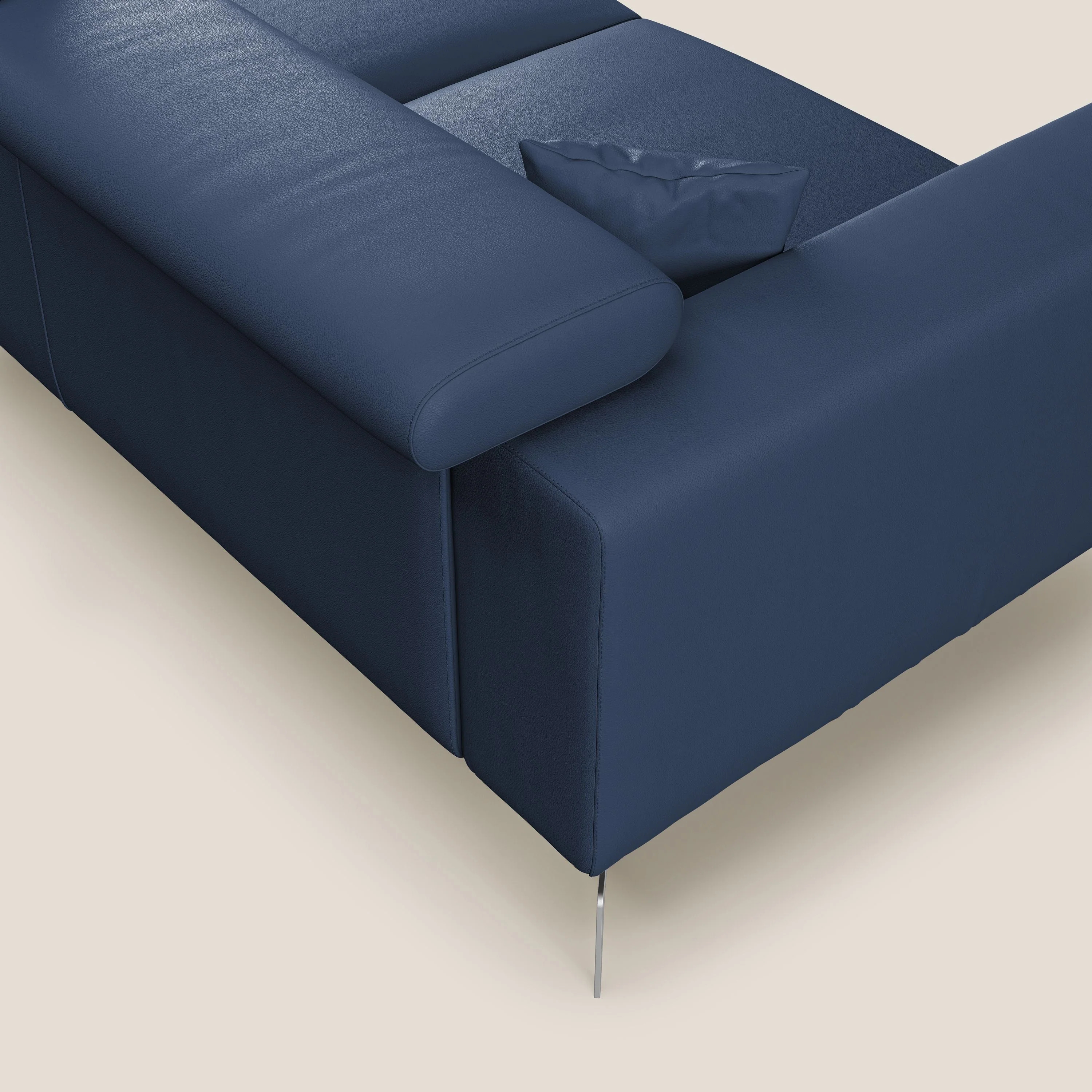 Blade Canapé d'angle moderne avec têtières inclinables en Similicuir T04 bleu - Image 6