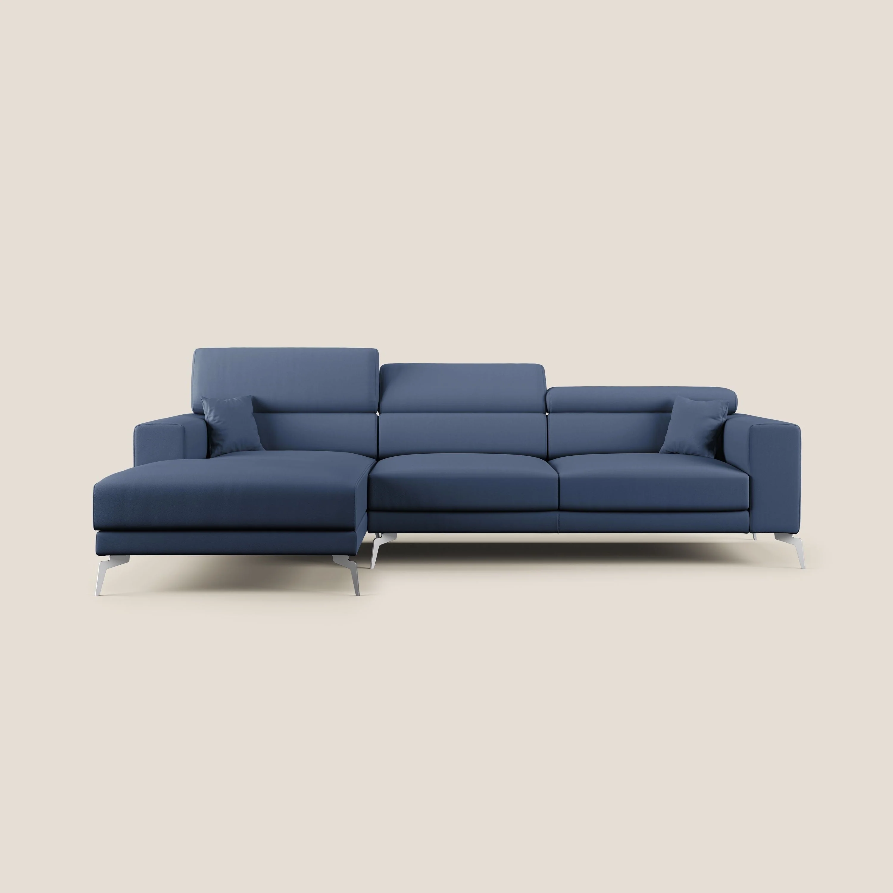 Blade Canapé d'angle moderne avec têtières inclinables en Similicuir T04 bleu - Image 9